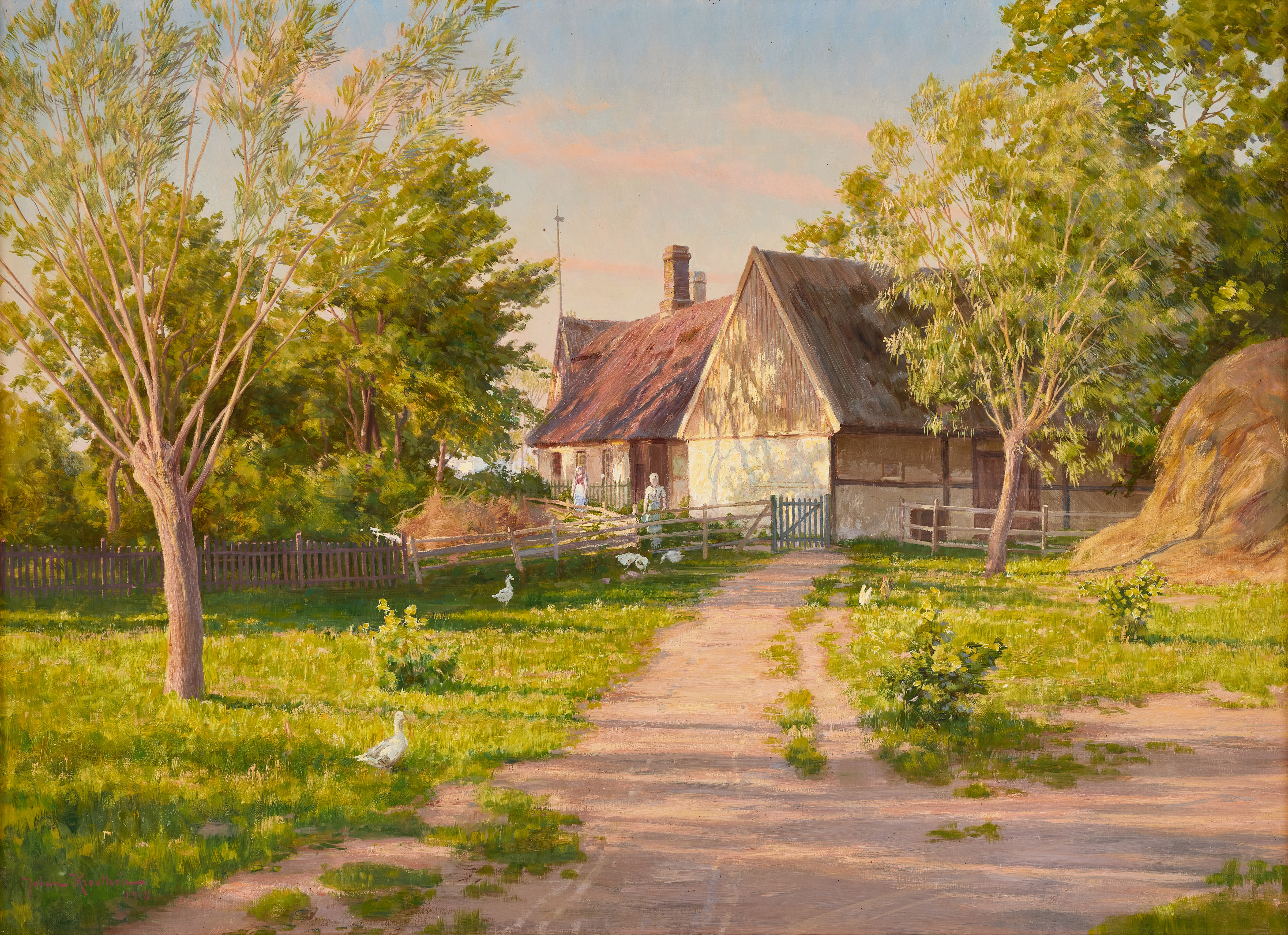 JOHAN KROUTHÉN. Gårdsmotiv.