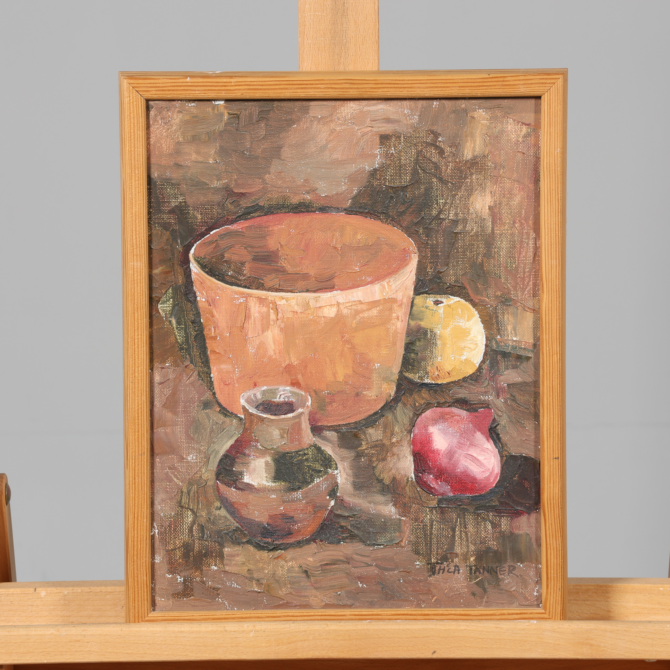 THEA TANNER. OLJA PÅ DUK, stilleben, signerad.