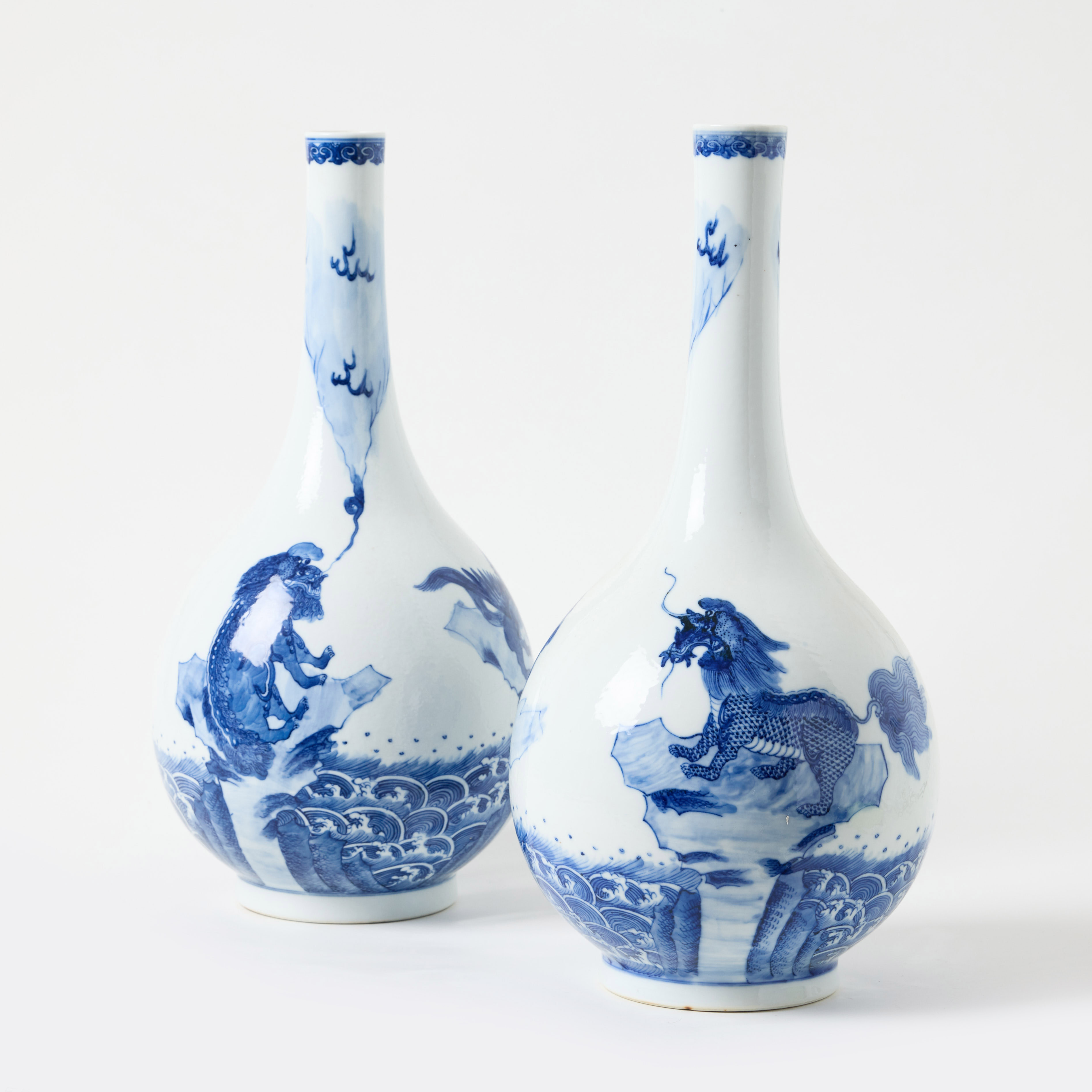 A Pair of Chinese Bottle Vases.