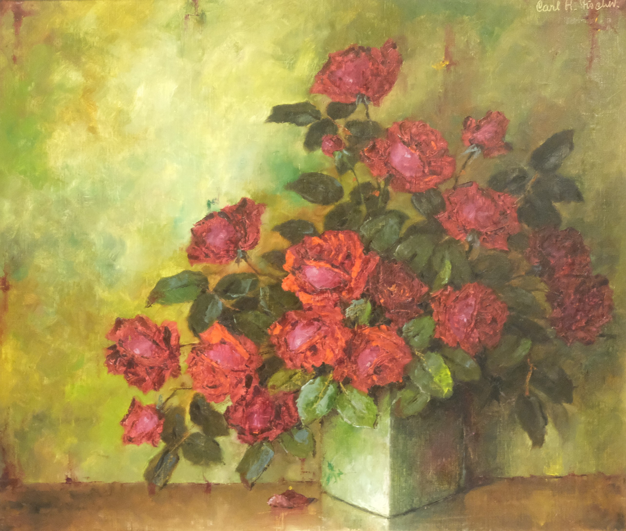 CARL HOLGER  FISCHER. STILLEBEN, OLJA PÅ DUK.