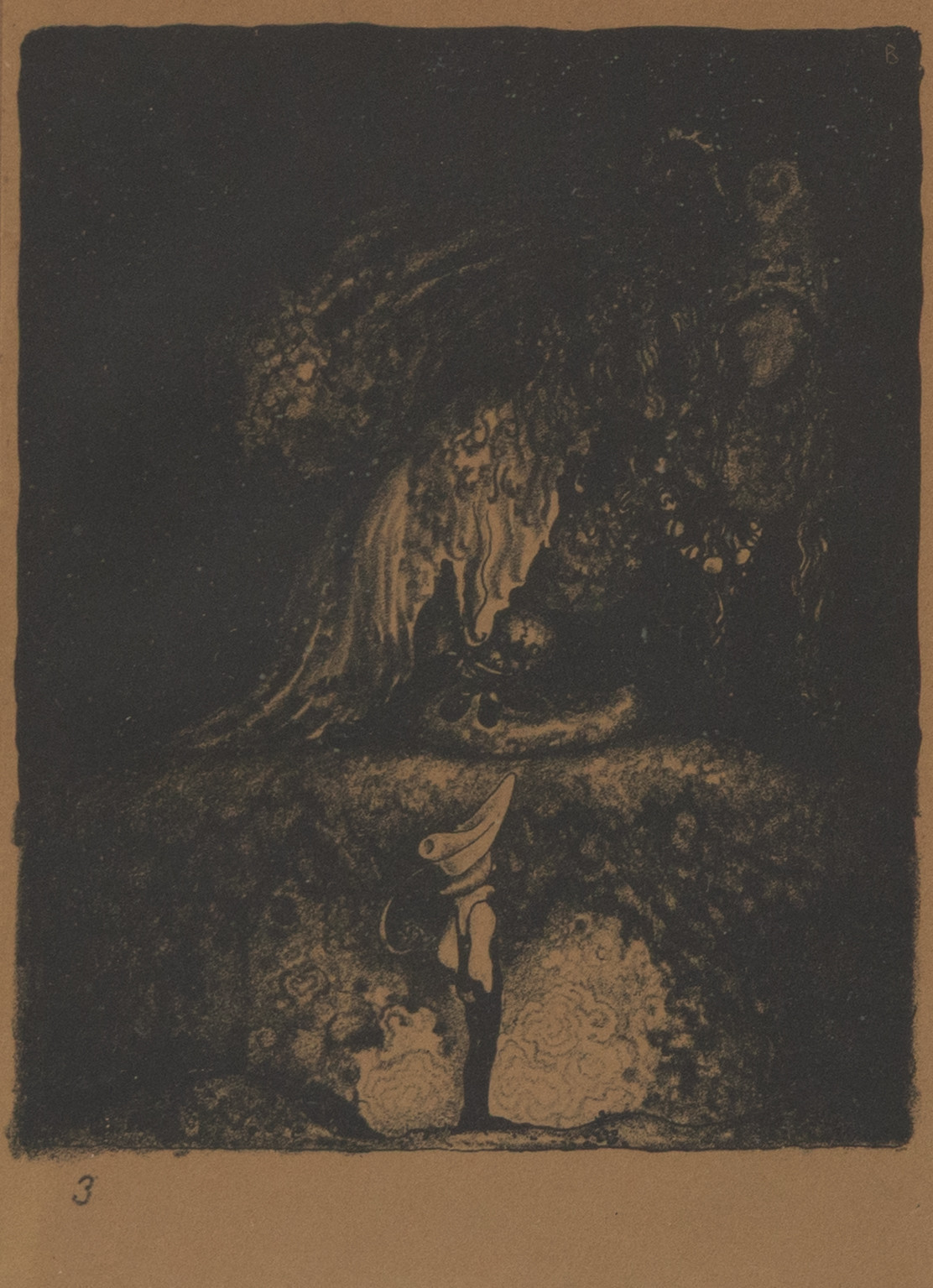 JOHN BAUER (SVERIGE, 1882-1918). ”God kväll farbror”, originallitografi, No. 3 ur sviten "Troll", 1915, Ernst Bauers förlag, Göteborg.