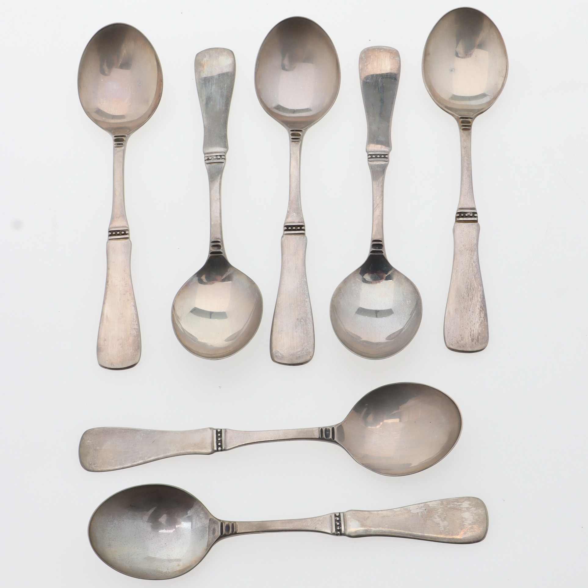 ERIC LÖFMAN. Kaffeskedar, 7 st, "Uppsala", silver, MGAB.