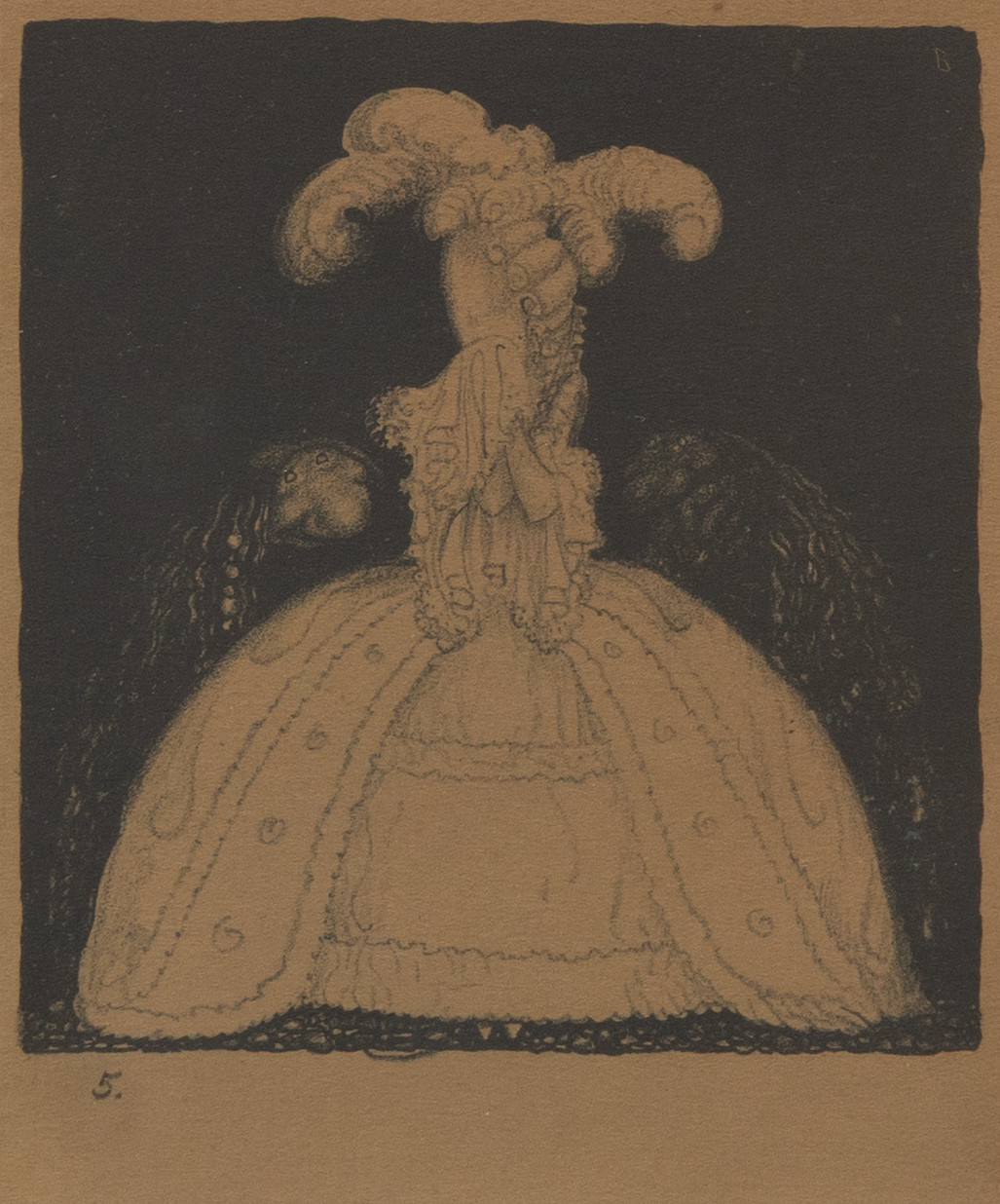 JOHN BAUER (SVERIGE, 1882-1918). ”Två friare”, originallitografi, No. 5 ur sviten "Troll", 1915, Ernst Bauers förlag, Göteborg.