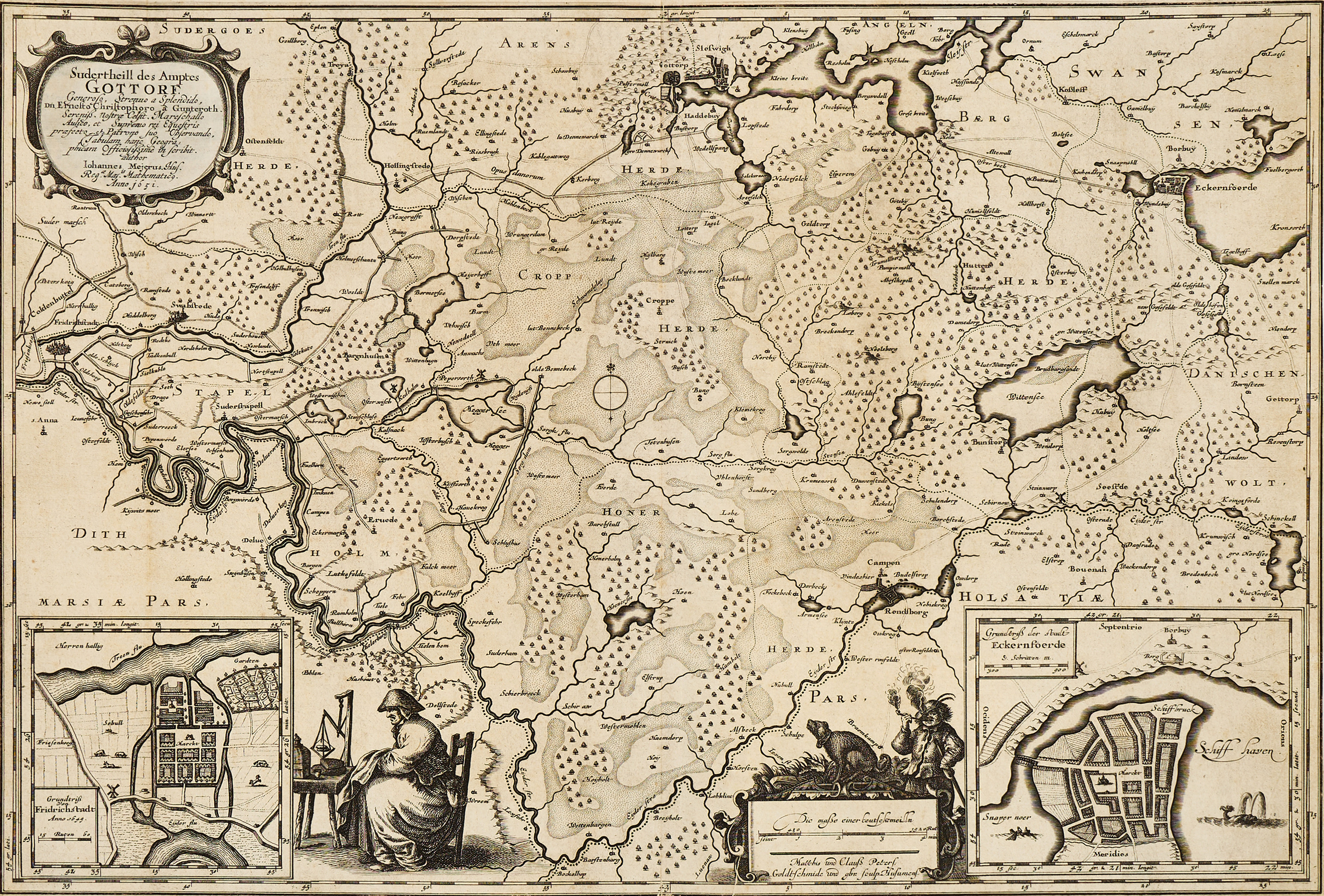MEJER/DANCKWERTH, Sudertheill de Amptes Gottorf, 1651 (1652).
