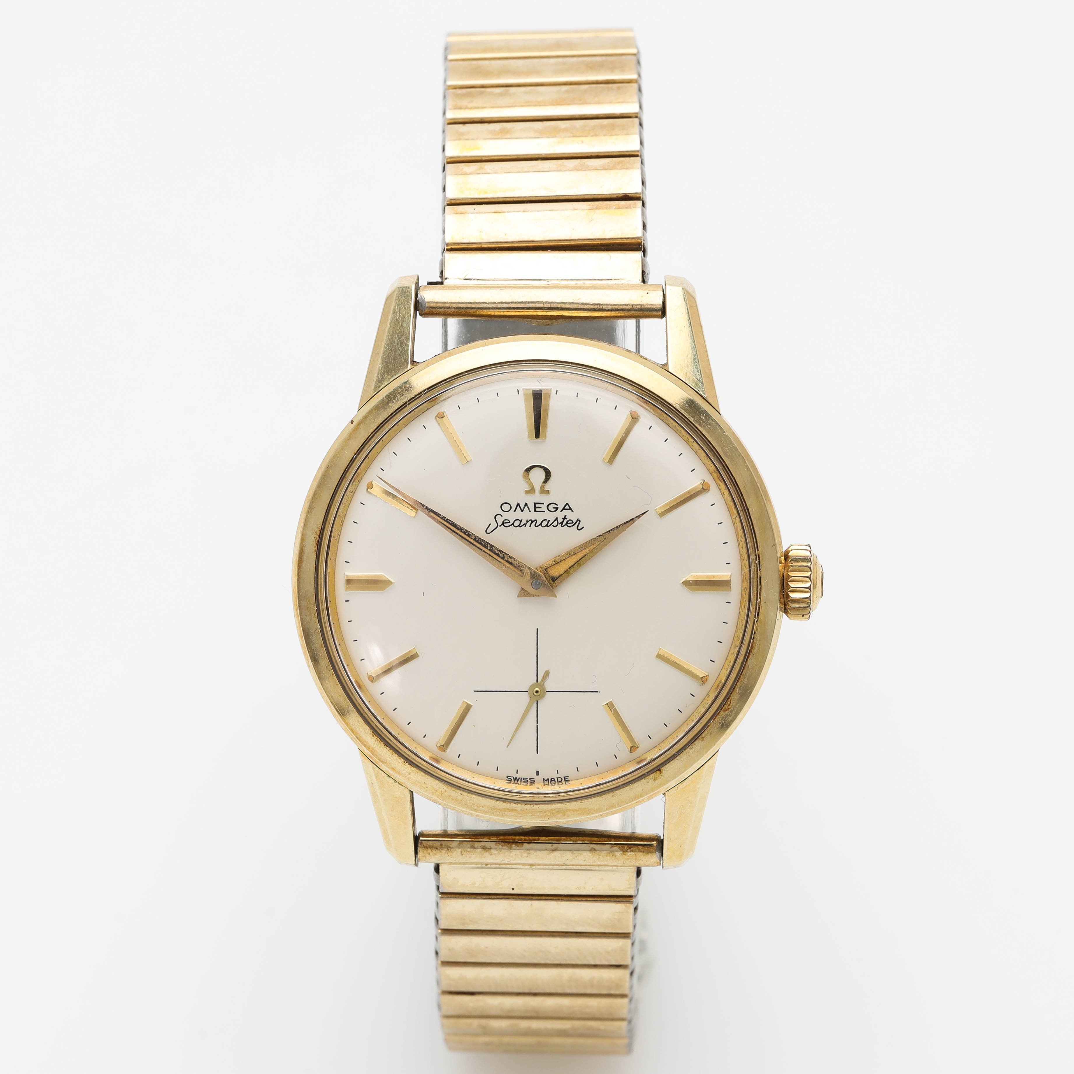 OMEGA SEAMASTER, armbandsur, manuell, 35,2 mm, guld på stål, 1960-tal.