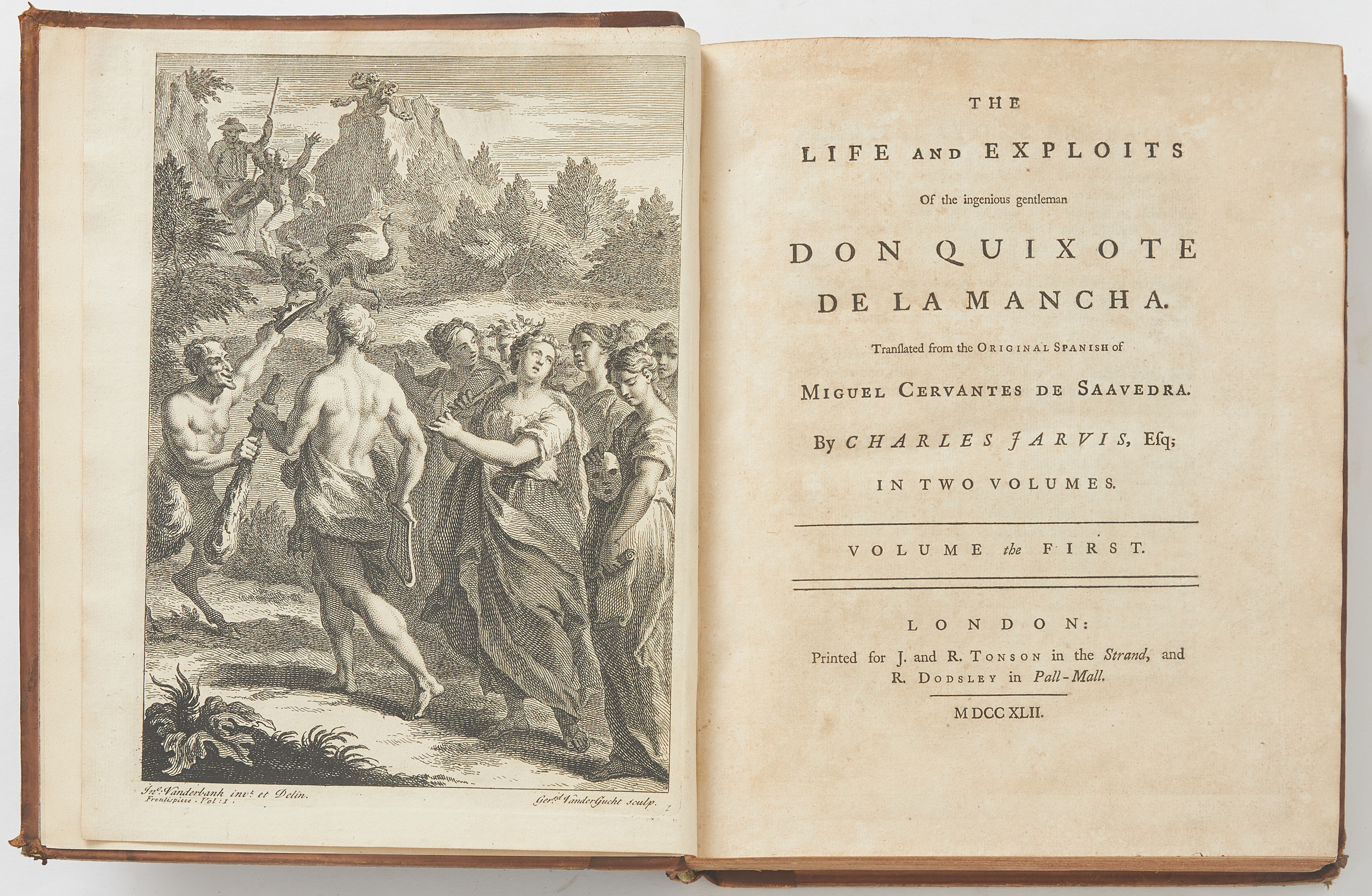 CERVANTES' S CLASSIC The Life and Exploits of the Ingenious Gentleman Don Quixote de la Mancha, London 1742, 2 volumes.