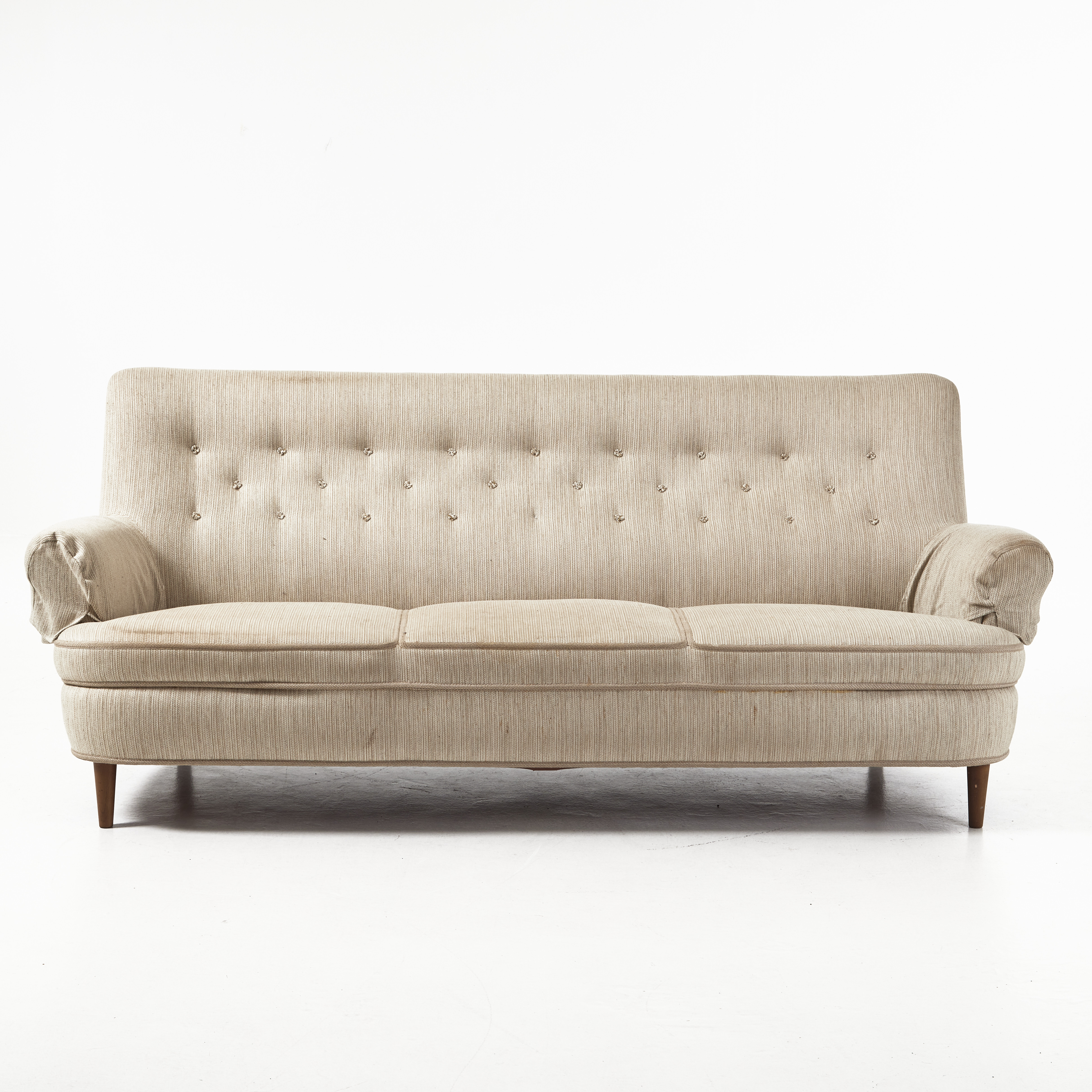 CARL MALMSTEN. Soffa, "Hemmakväll", ljus ylleklädsel.
