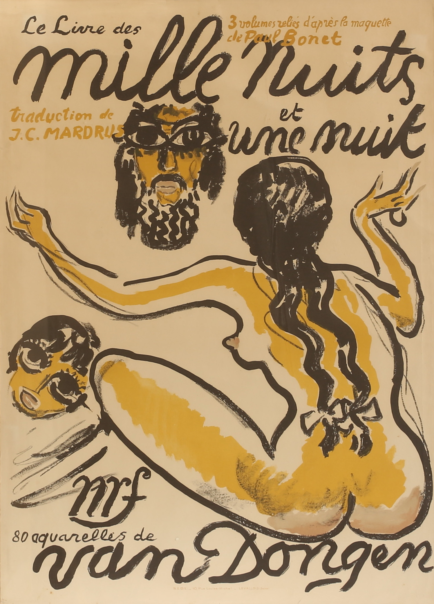 JEAN VAN DONGEN. Efter, affisch, "Mille nuits et une nuit".
