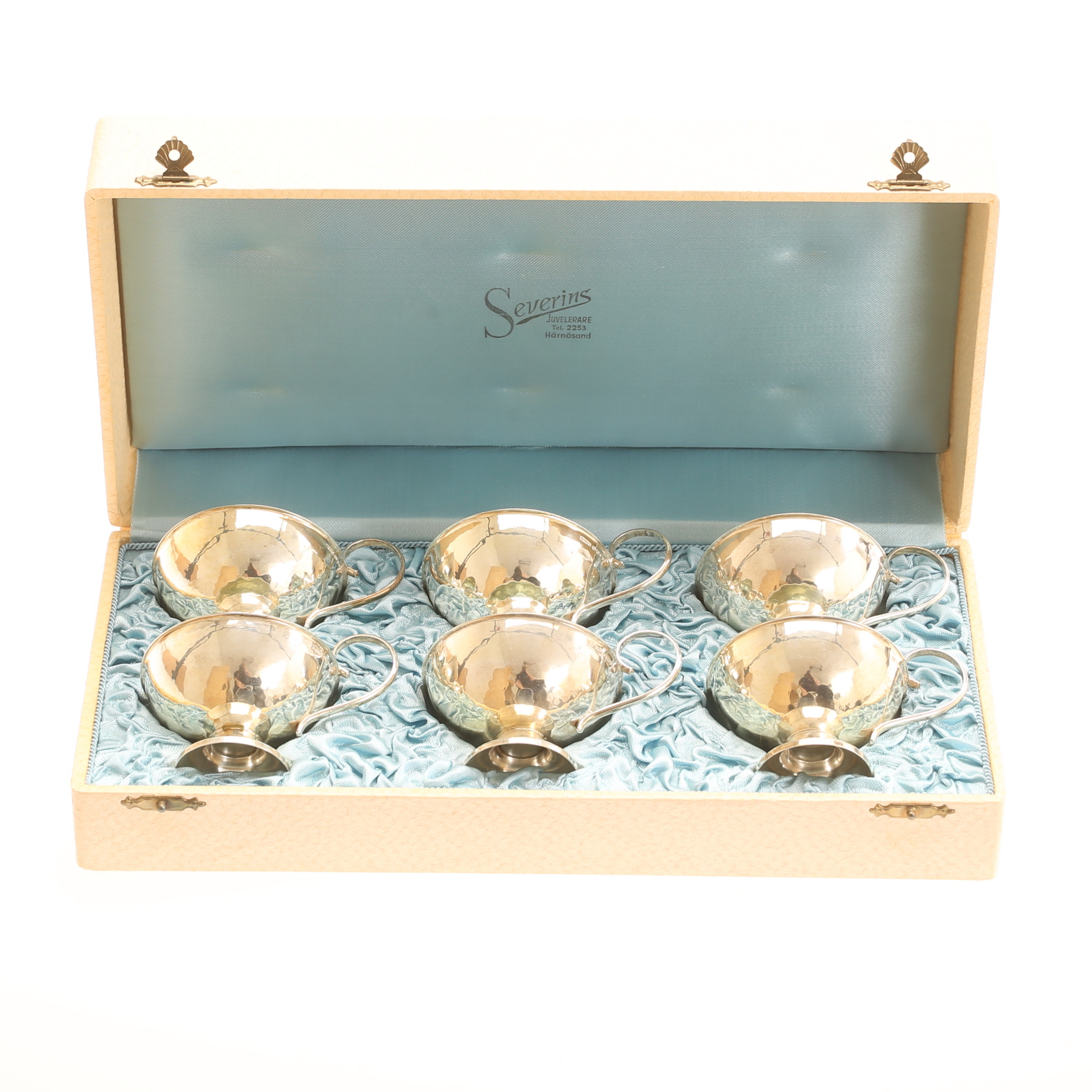 PUNSCHBÄGARE, 6 stycken, silver, K&EC, Boliden.