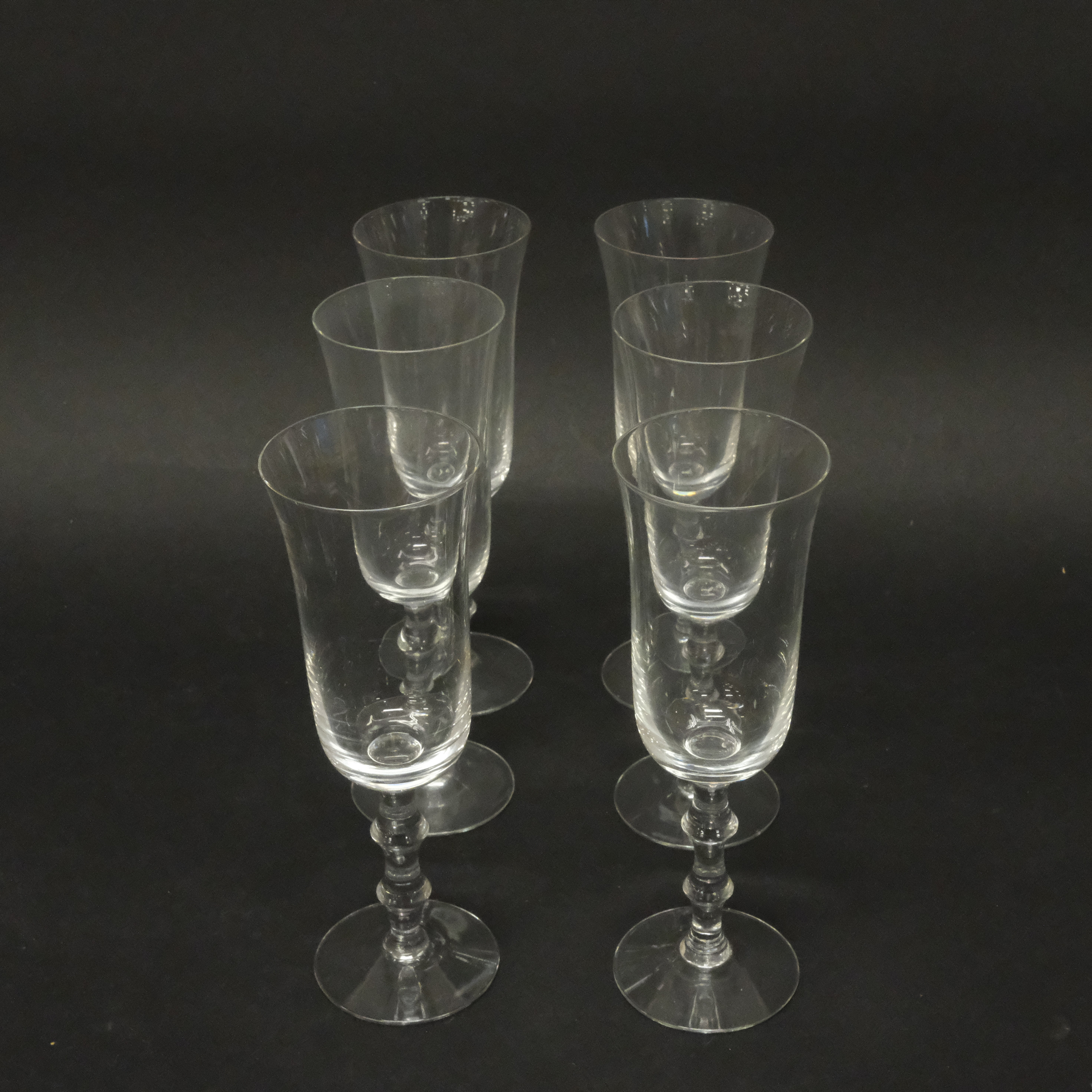 SIMON GATE. CHAMPAGNEGLAS, ORREFORS, SEX STYCKEN.