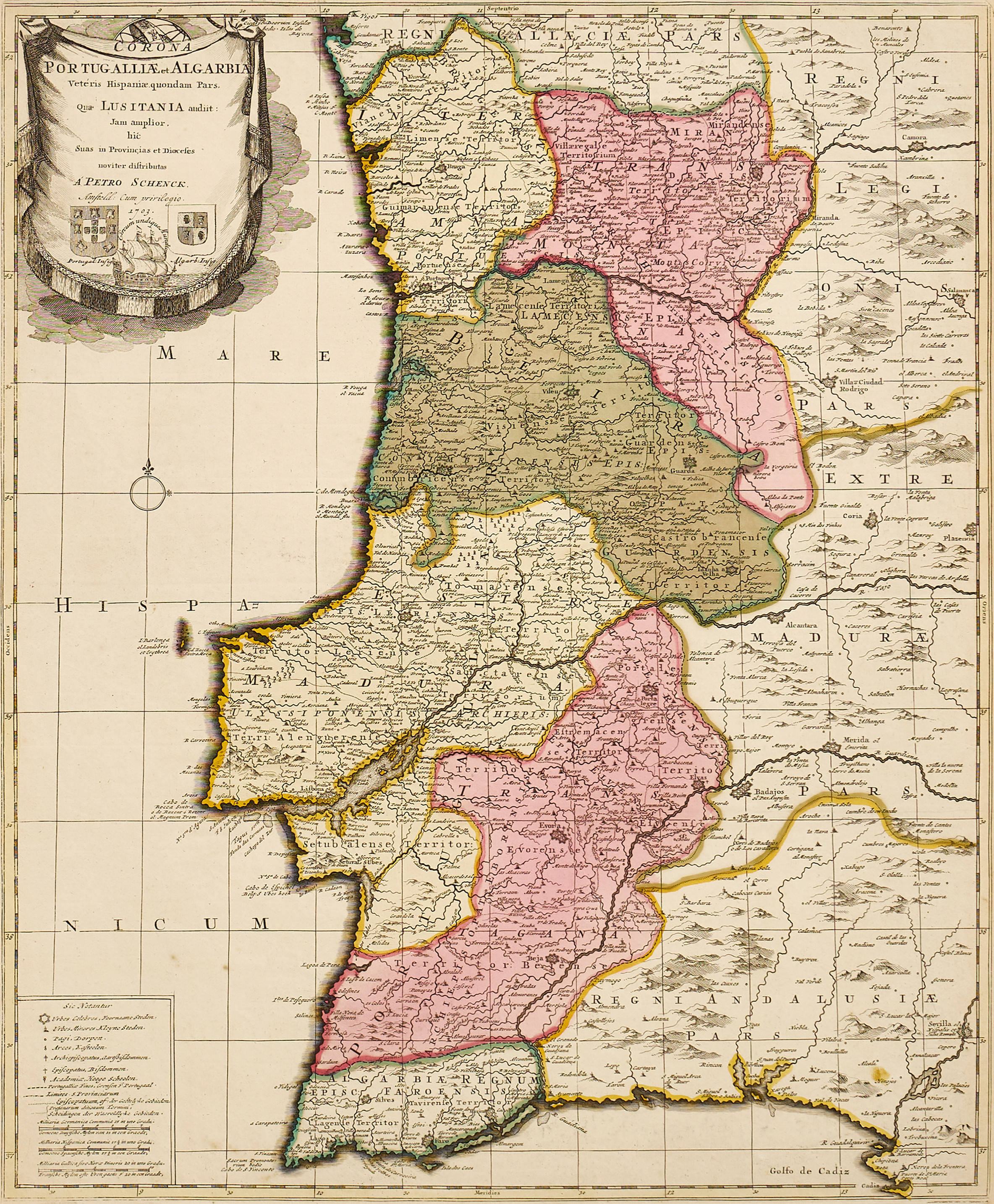 SCHENCK, Corona Portugallieæ et Algarbia Vetéris Hispaniæ quandom Pars, Qua Lusitania audiit, 1703.