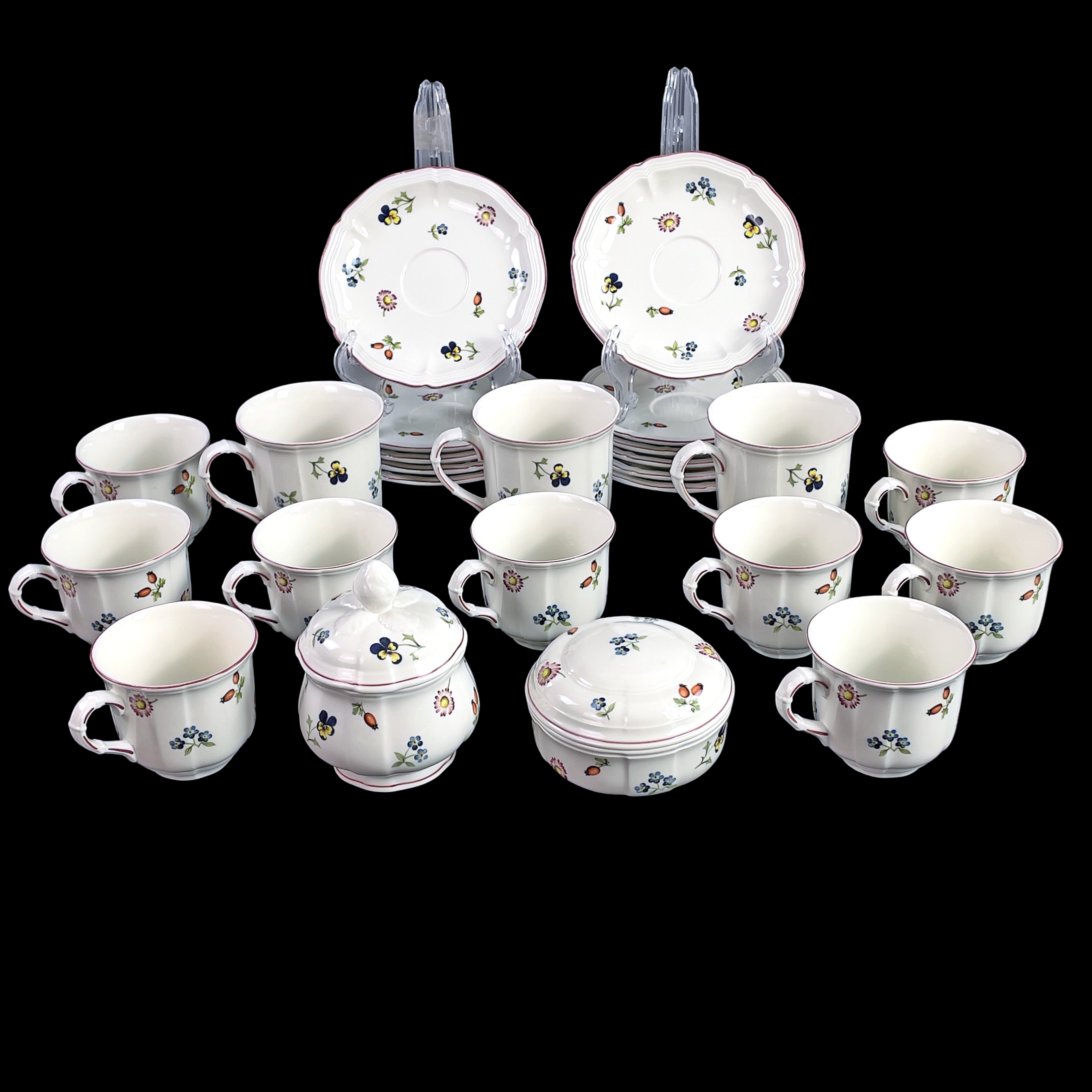 KAFFESERVIS, 25 delar "Petit Fleur", porslin, Villeroy & Boch, Tyskland.