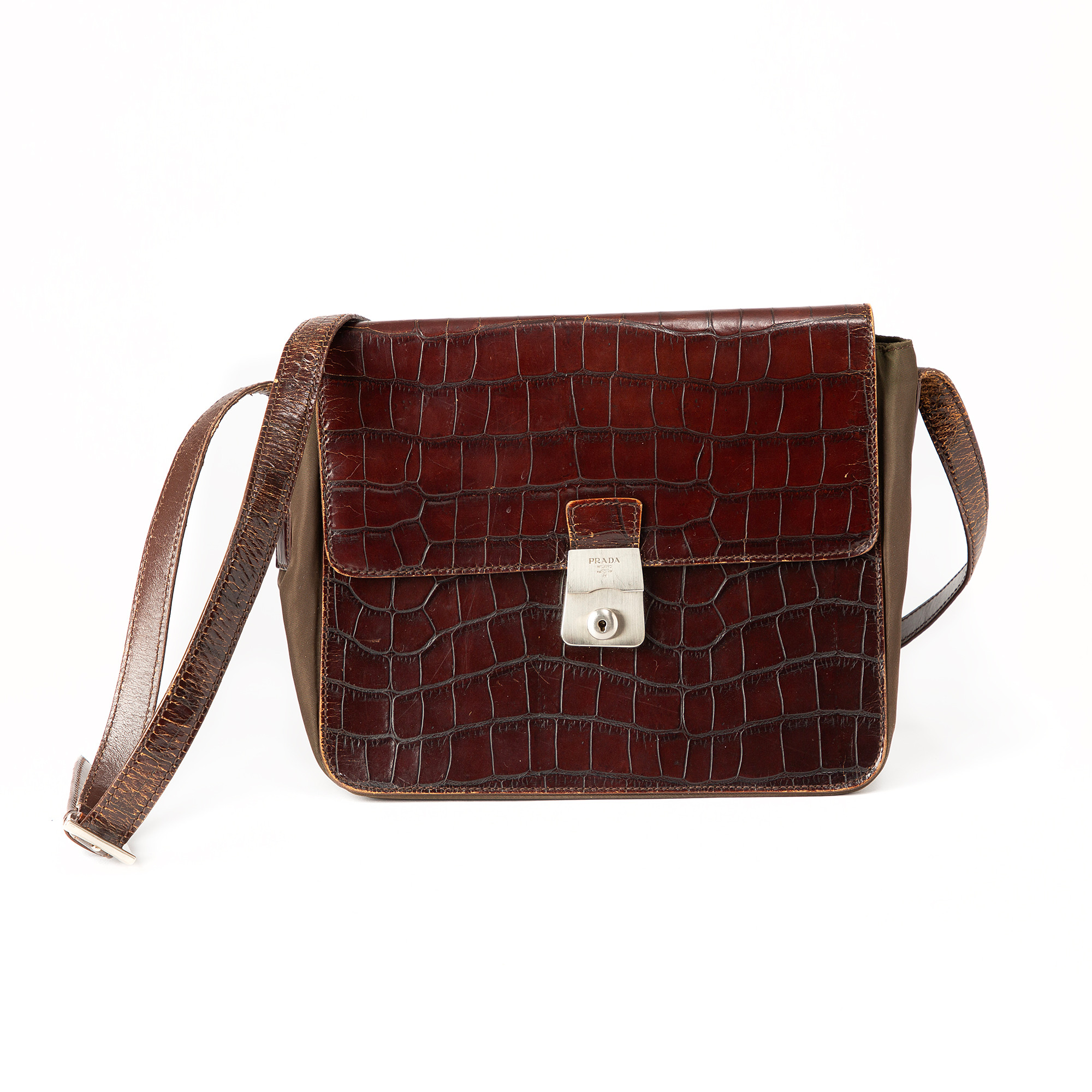 PRADA. Väska, läder samt nylon, 1990-tal.