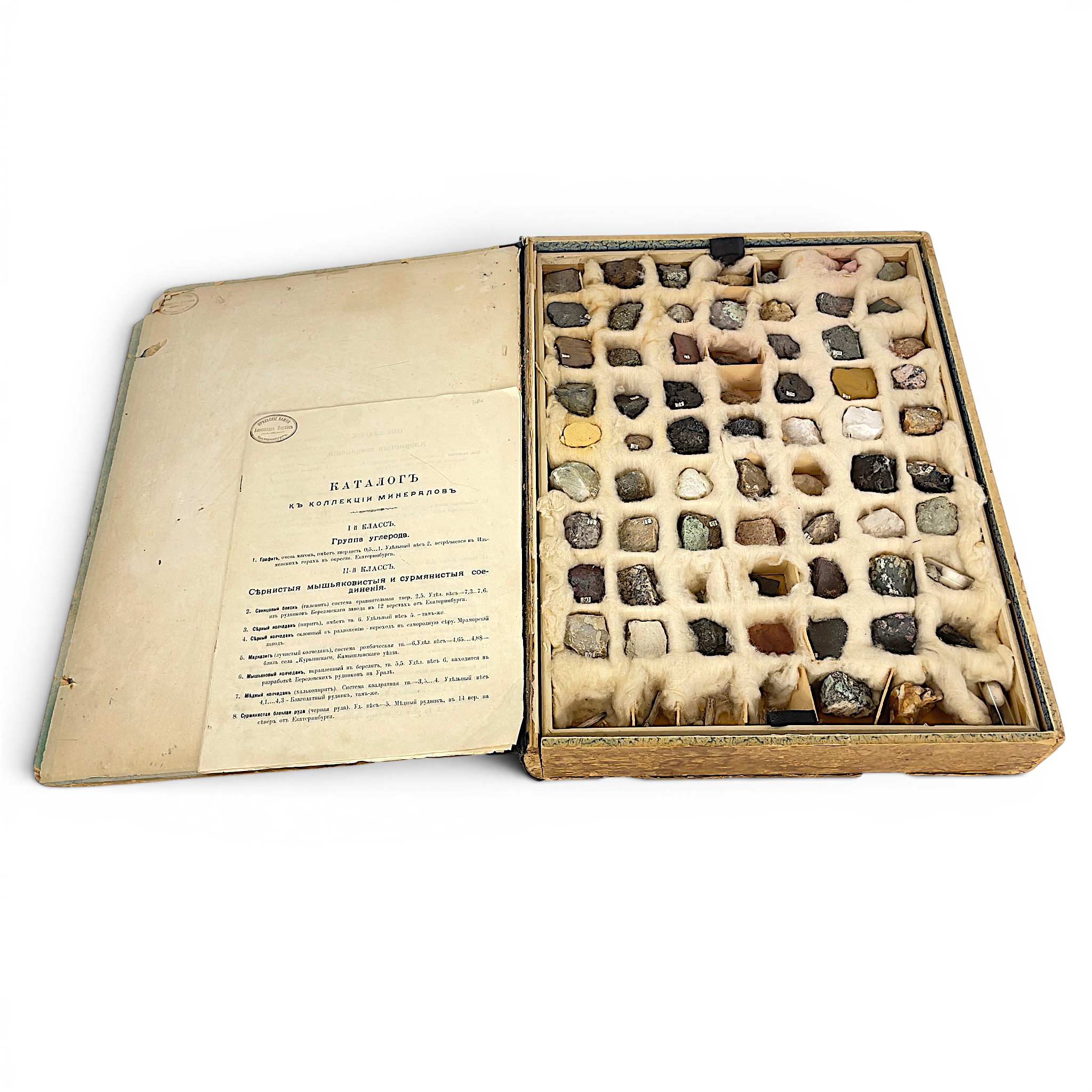 MINERALSAMLING, 142 delar. Uralbergen, Jekterinburg, Ryssland, 1800/1900-tal.