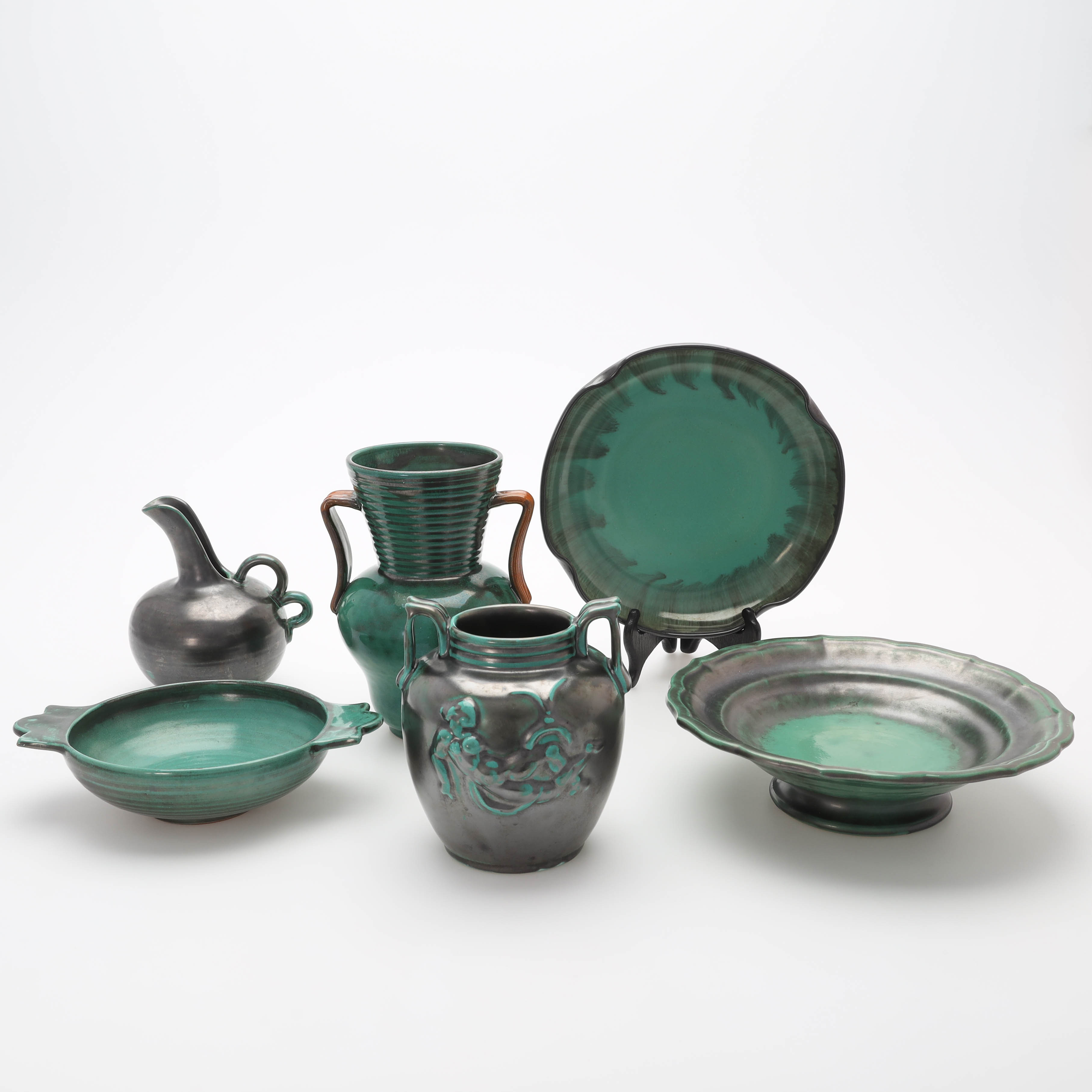 UPSALA EKEBY, 6 delar, lergods, 1930/40-tal.