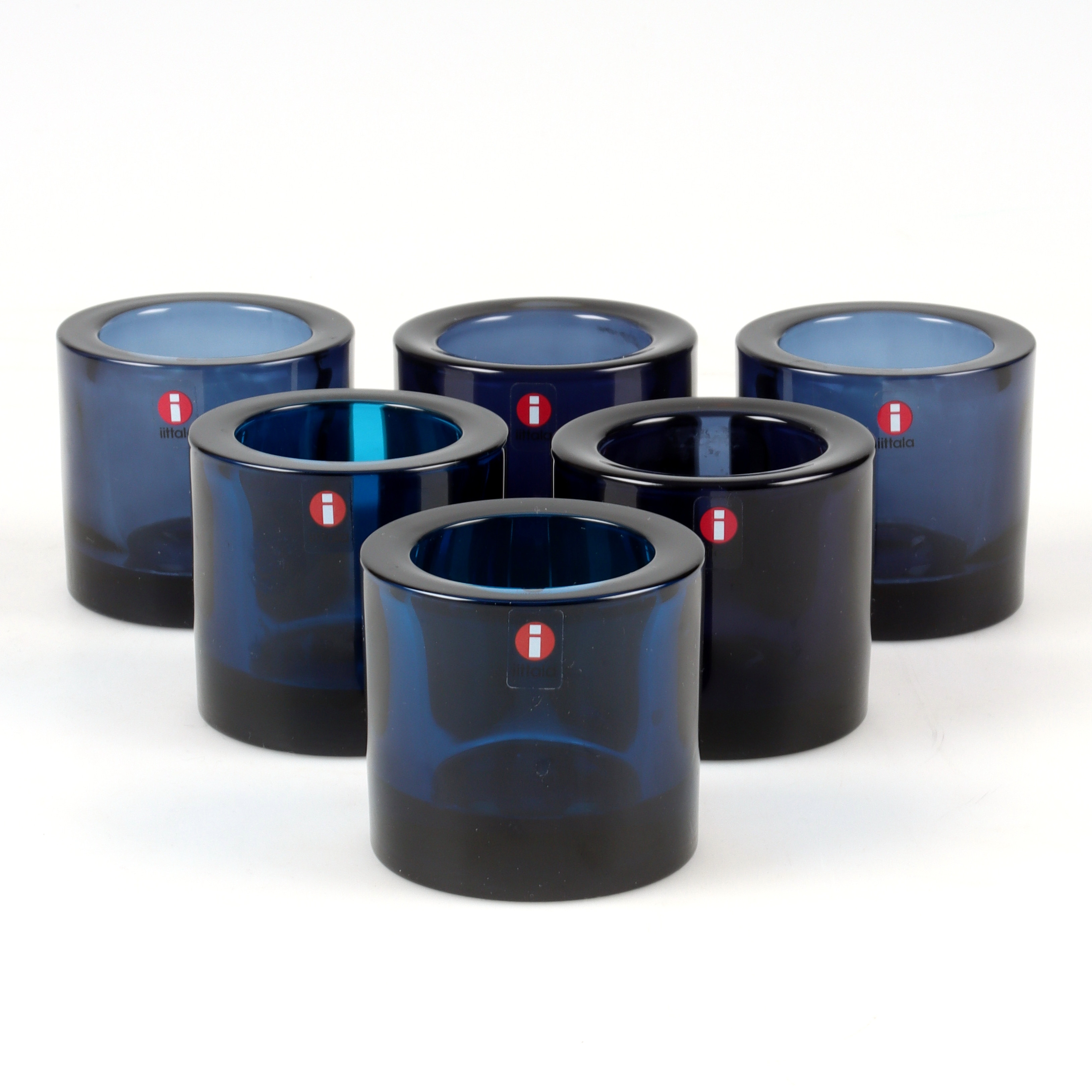HEIKKI ORVOLA. Ljuslyktor, 6 st, "Kivi", glas, Iittala/Marimekko.