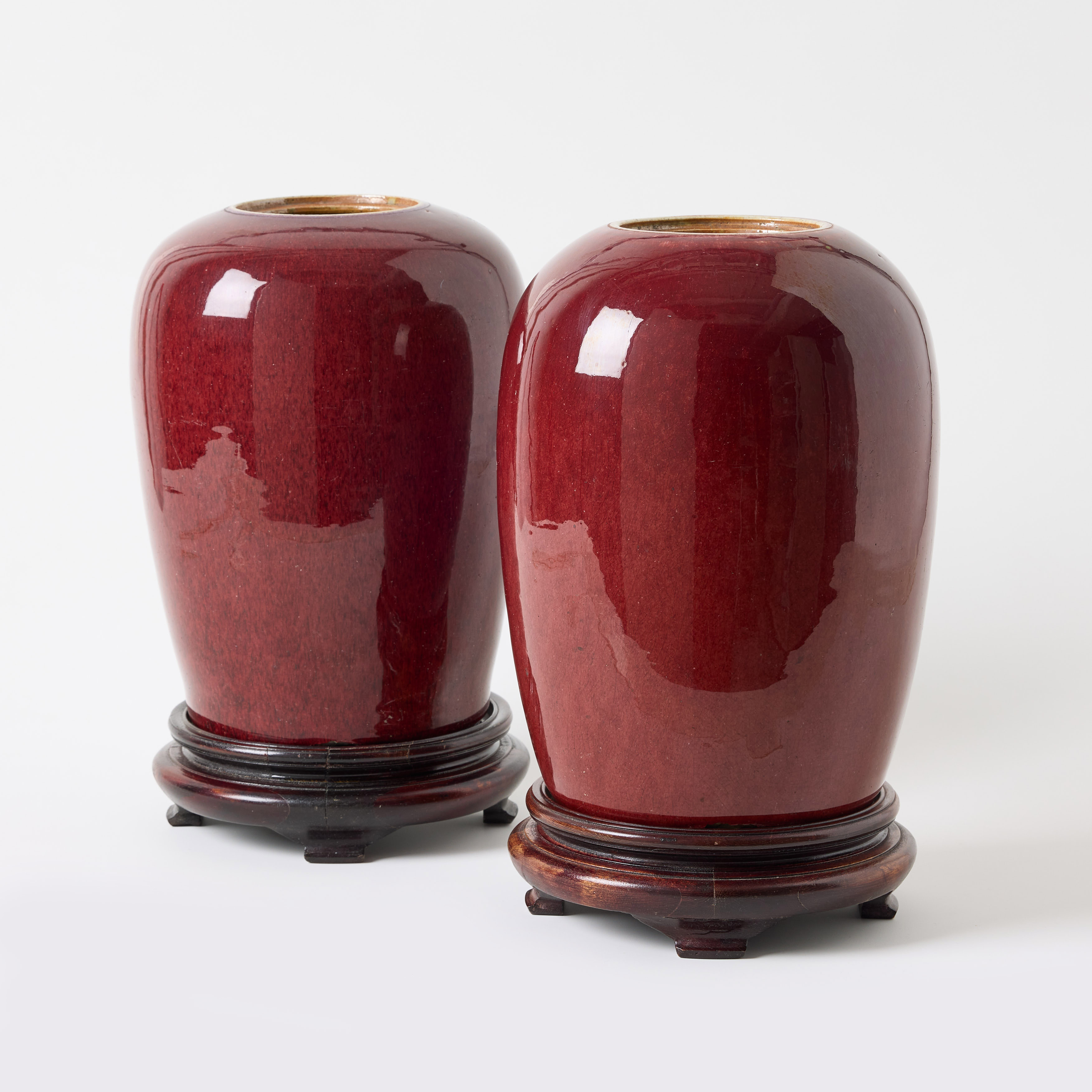 A Pair of Chinese Sang-de-Boeuf Glazed Jars.