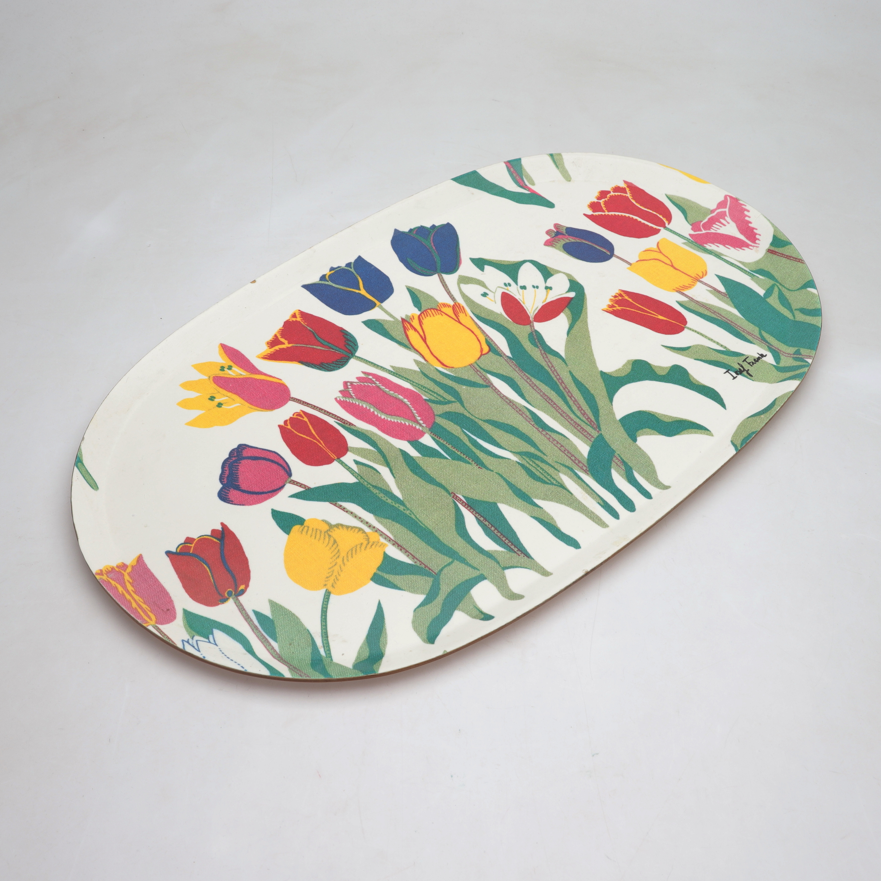 JOSEF FRANK. Serveringsbricka, "Tulpan", Firma Svenskt tenn, Stockholm, 1976.