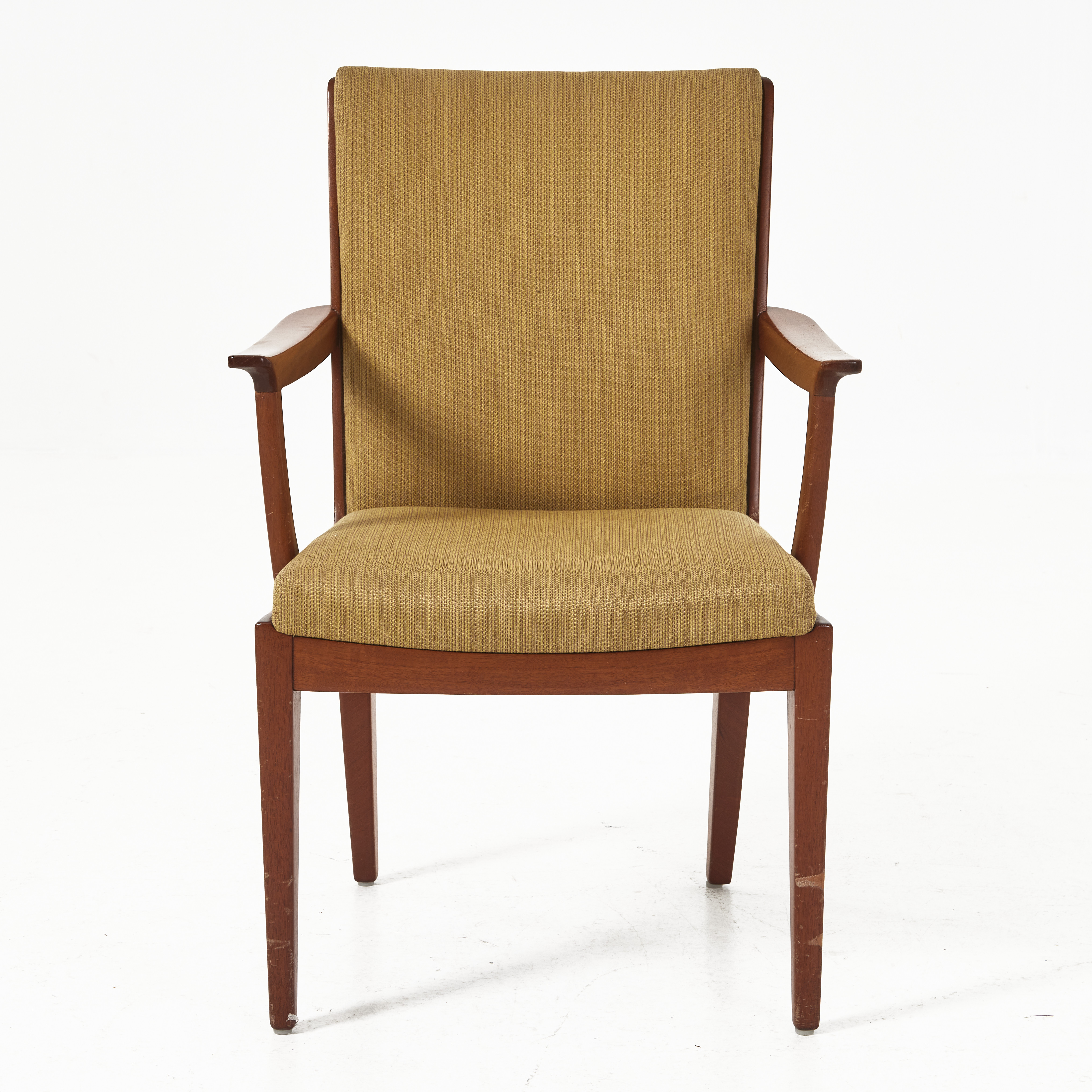 CARL MALMSTEN. Karmstol, mahogny, ylleklädsel, brännmärkt CM.