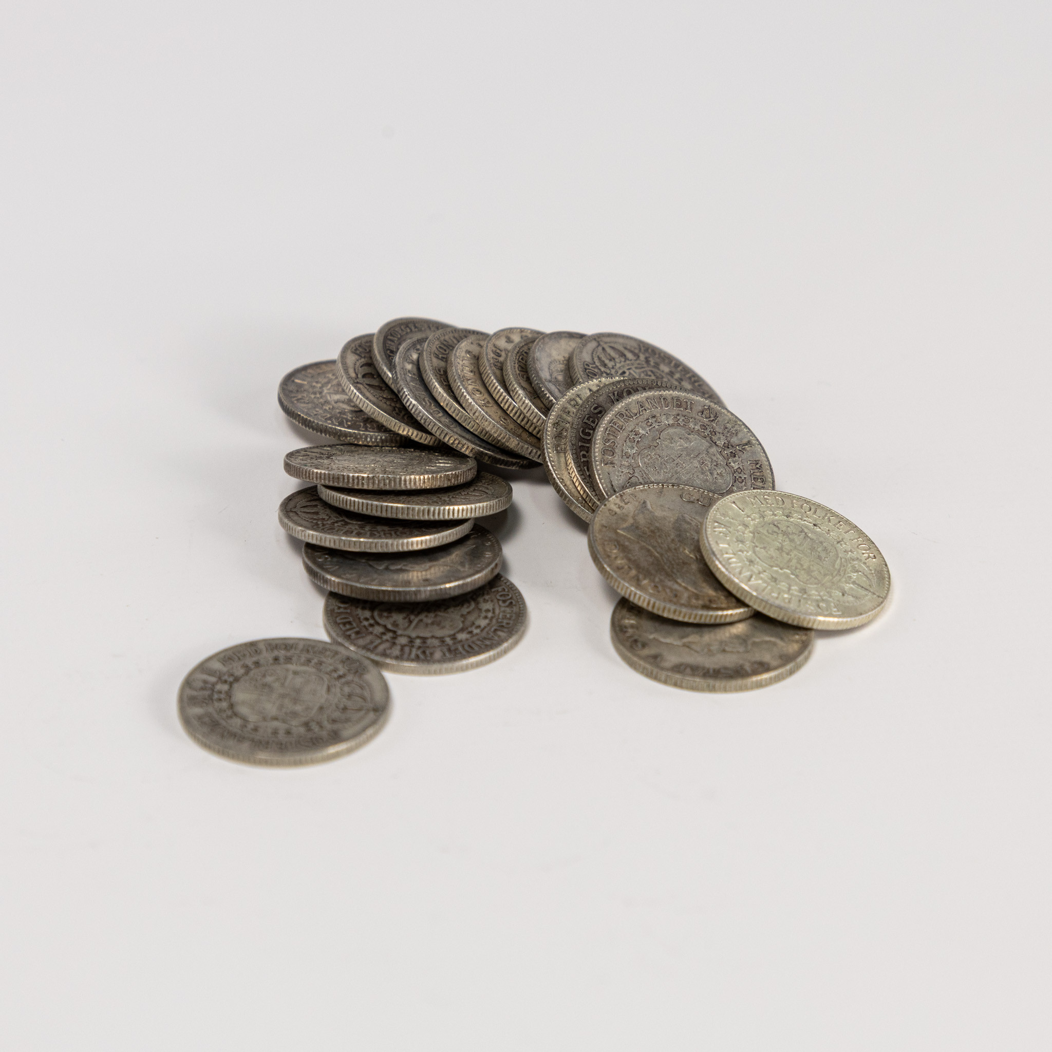 MYNT. 1 krona, silver, 80% silverhalt.