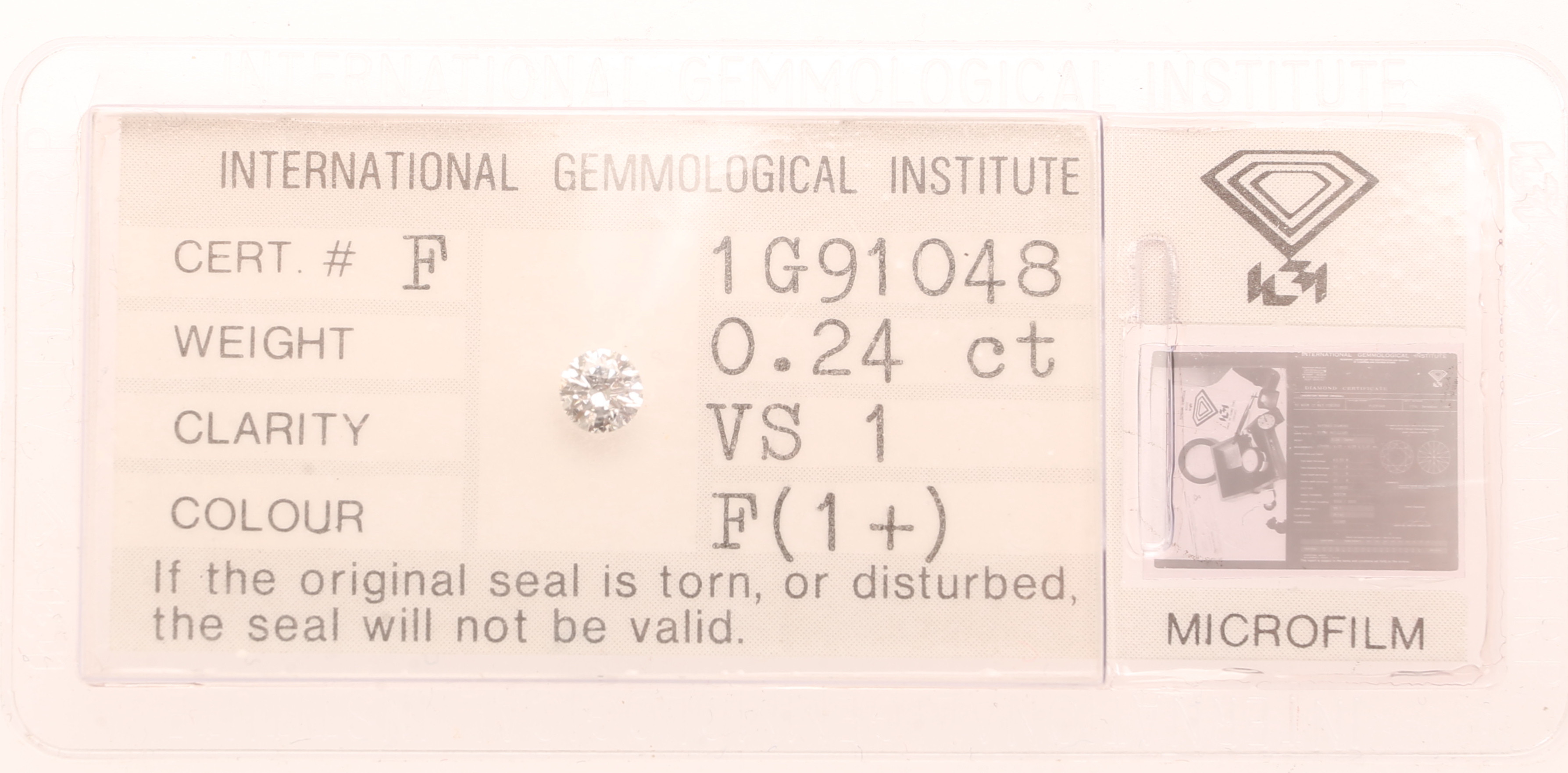 BRILJANTSLIPAD DIAMANT 0,24 ct.