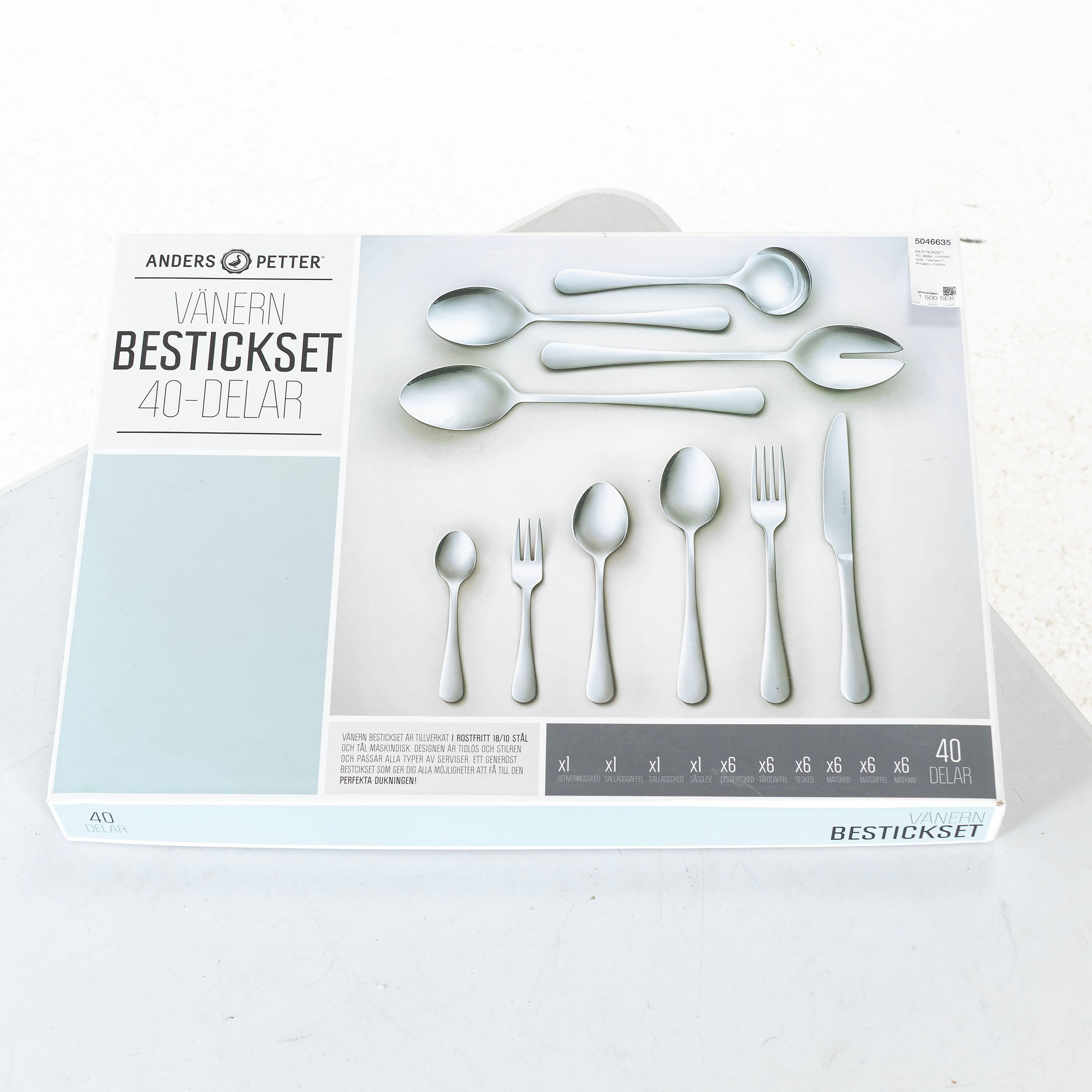 BESTICKSET, 40 delar, rostfritt stål, "Vänern", Anders Petter.