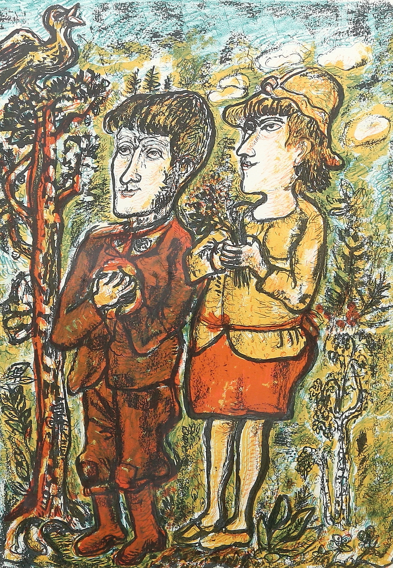 OLLE NORDBERG. LITOGRAFI, signerad.