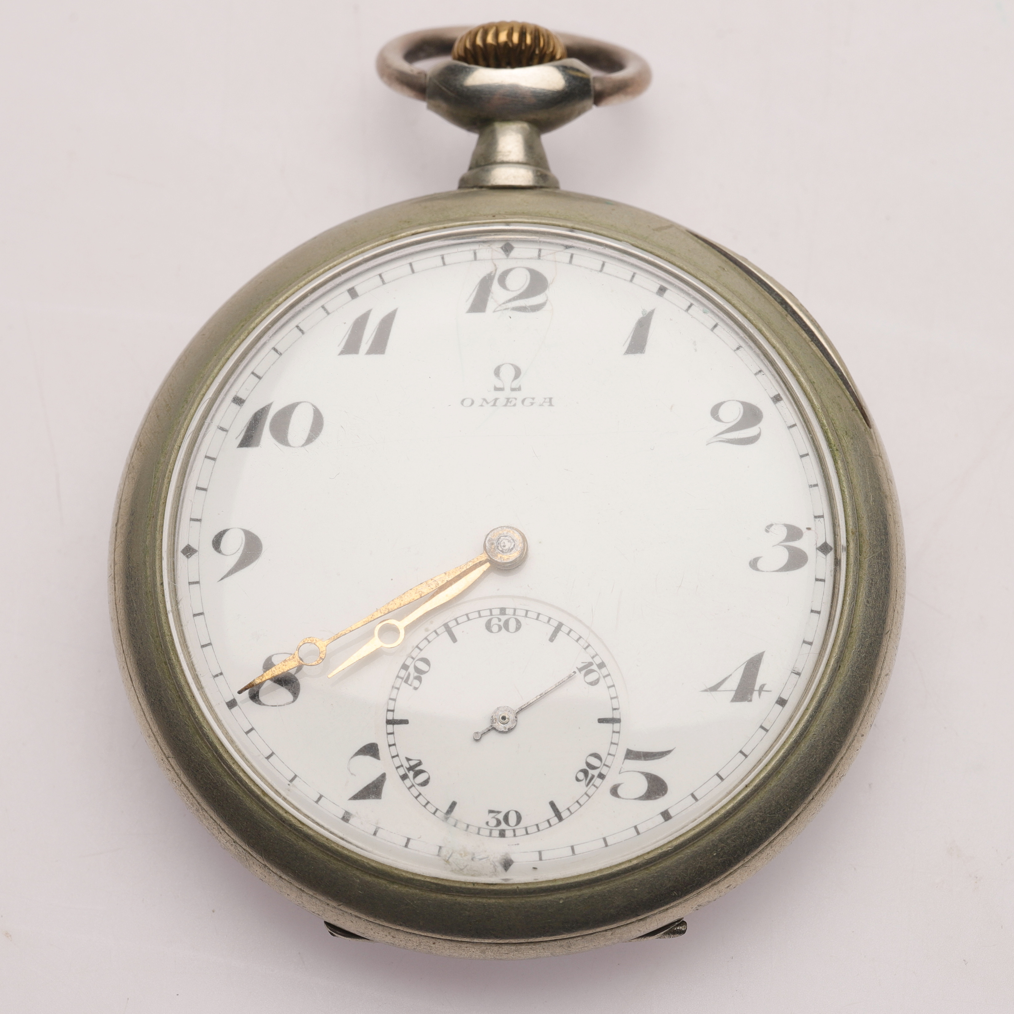 FICKUR, Omega, vitmetall, 1900-tal.