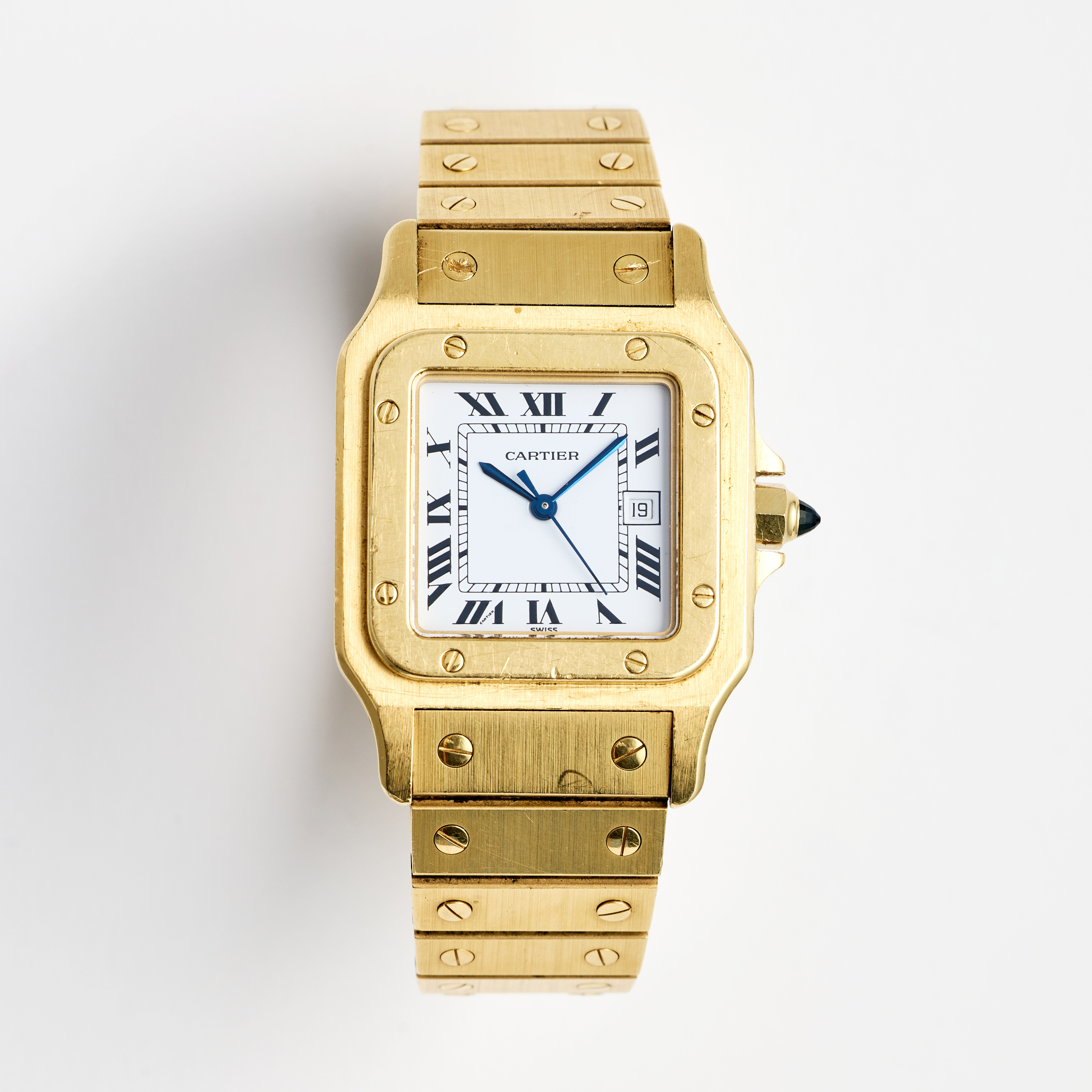 CARTIER, Santos, Carrée, armbandsur, 29 x 29 (41) mm, 18K guld, ca 1988.