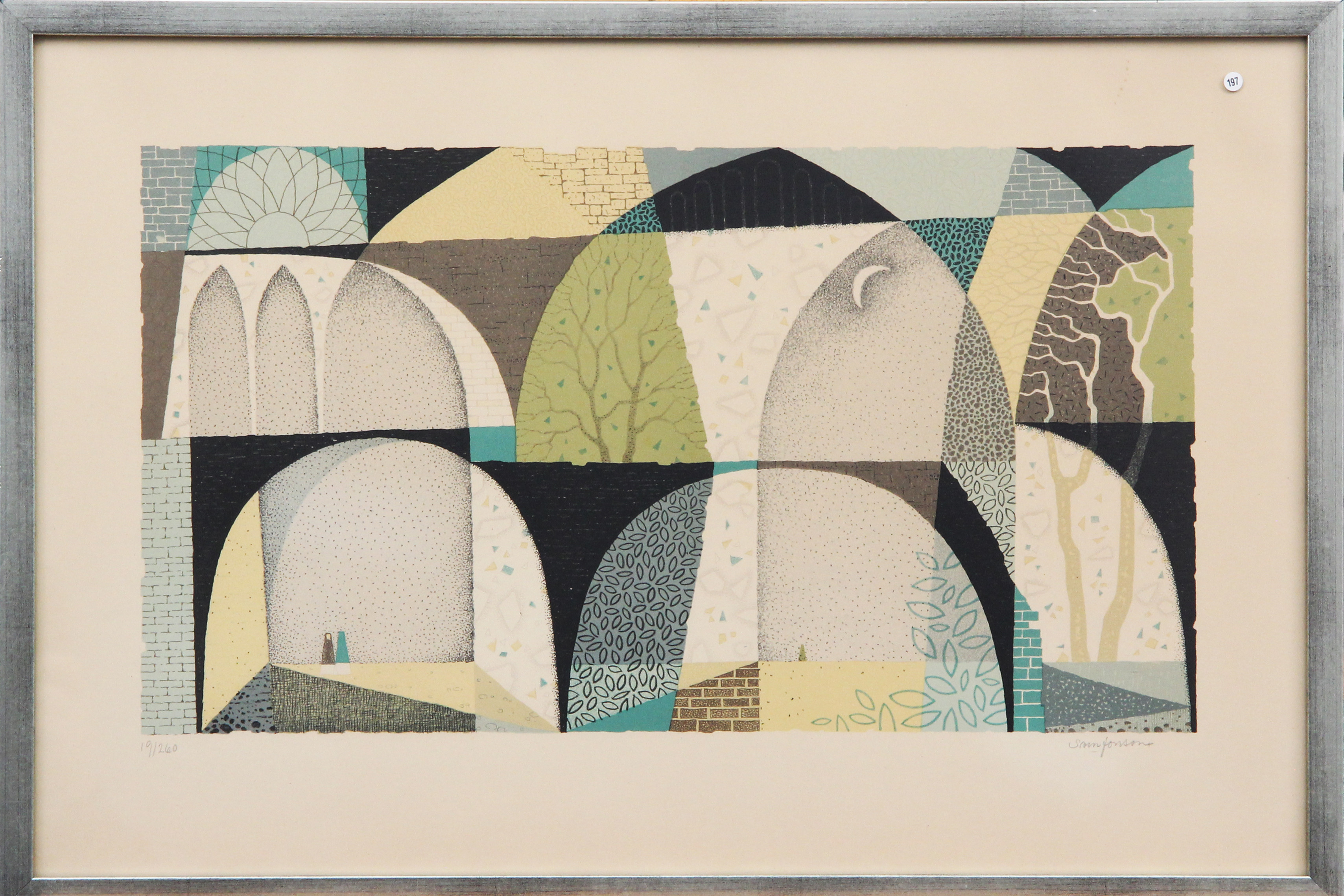 SVEN JONSON. LITO "Fragment" signerad, 1955.