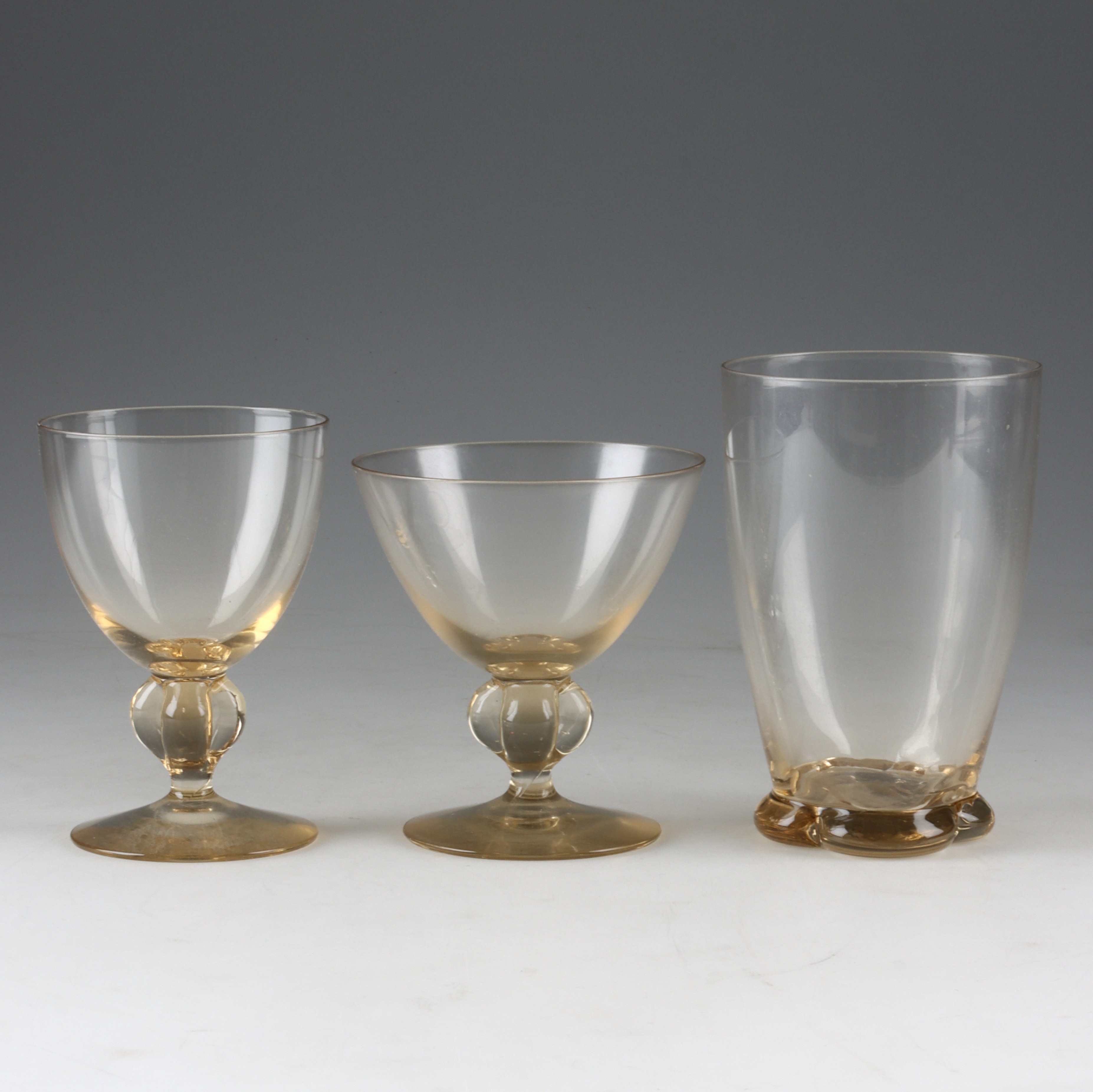 SIGFRID STÅHL. Glasservis, 49 delar, "Gulli" Skruf, 1900-tal.