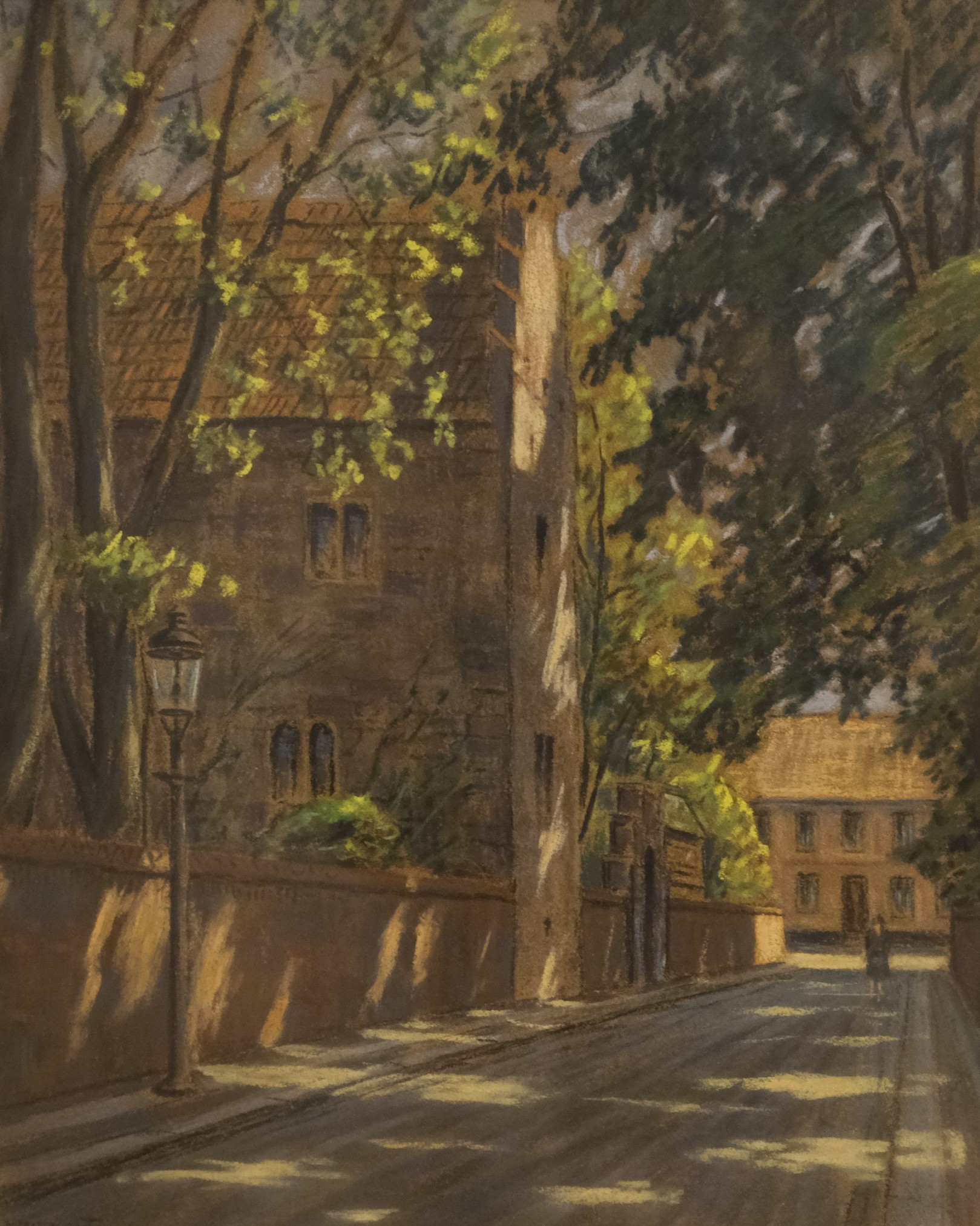 EDUARDO VALENTA. MOTIV FRÅN KULTUREN I LUND, PASTELL.