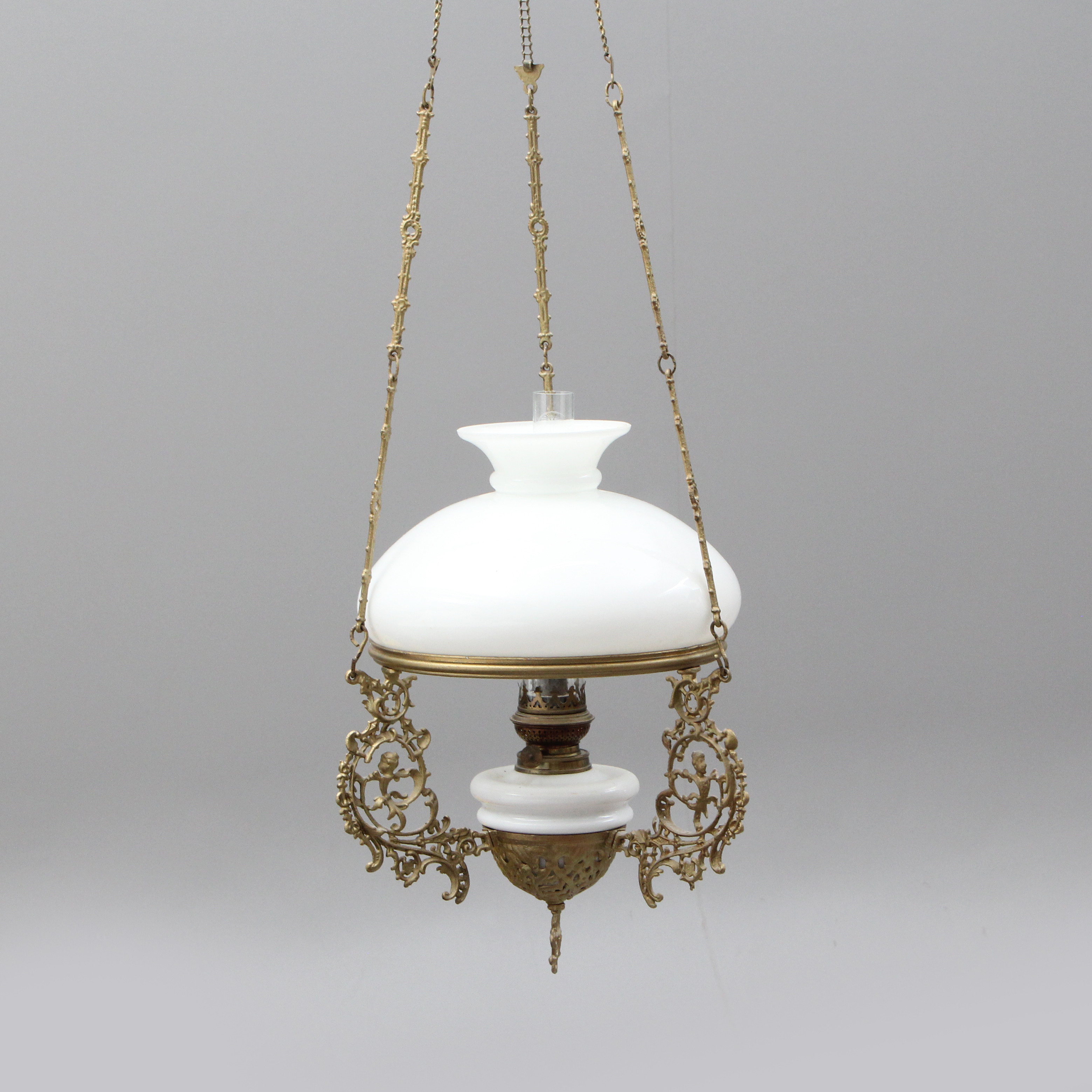 TAKFOTOGENLAMPA, glas/metall, sent 1800-tal.