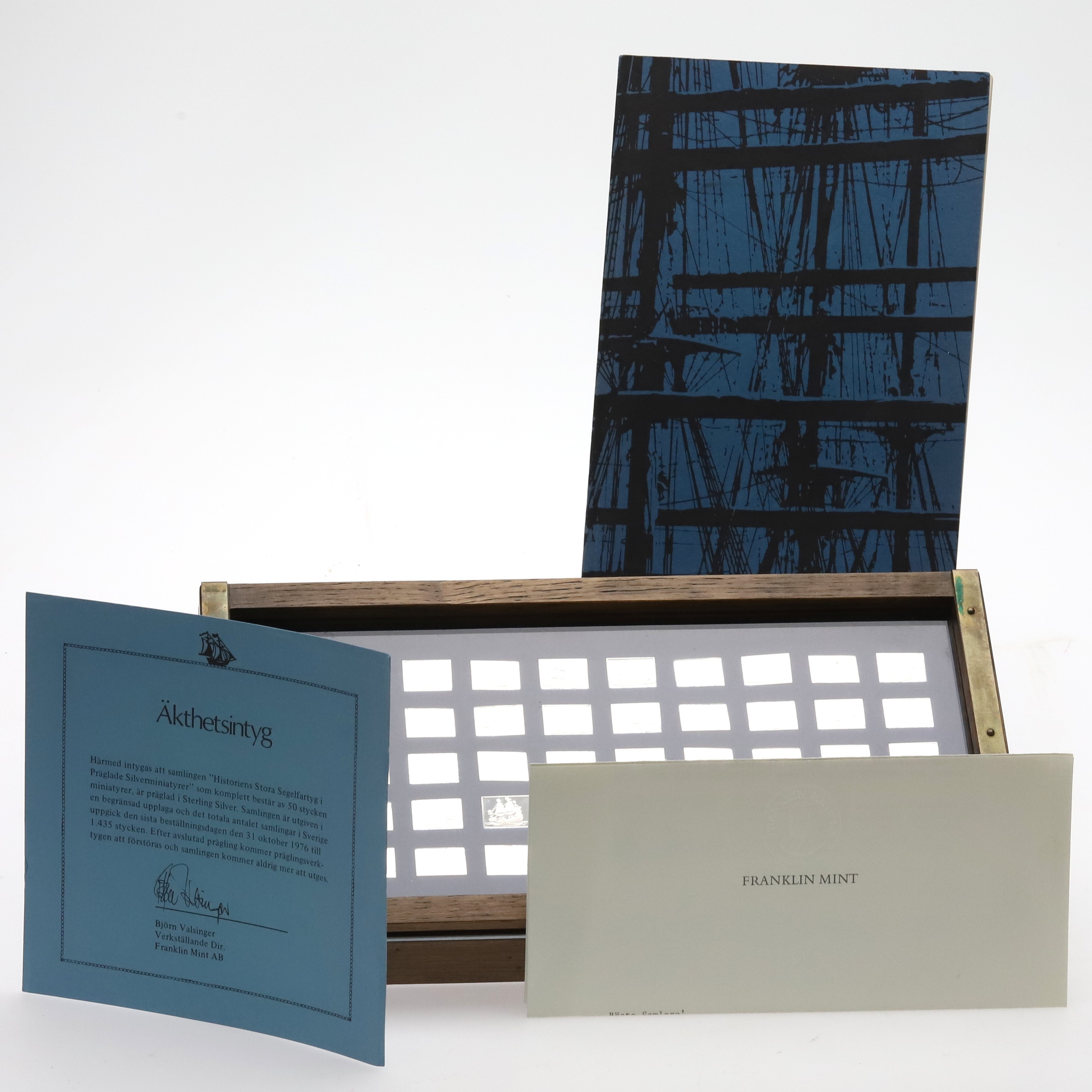 FRANKLIN MINT SHIPS, silverminiatyrer i box, totalvikt 150 gram.