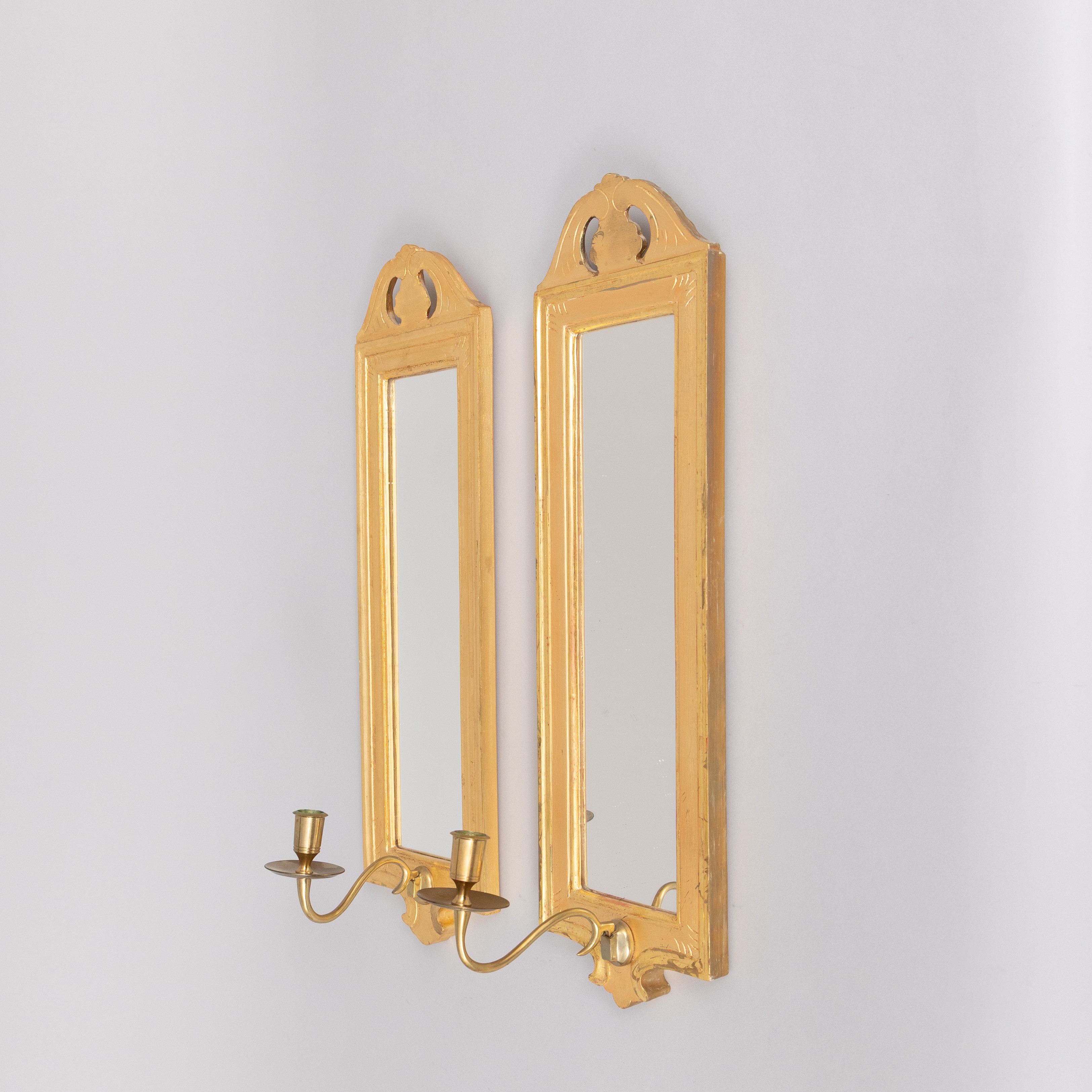 SPEGELLAMPETTER, 'Regnaholm', 1 par, förgyllda, IKEA:s 1700-talsserie, 1990-tal.
