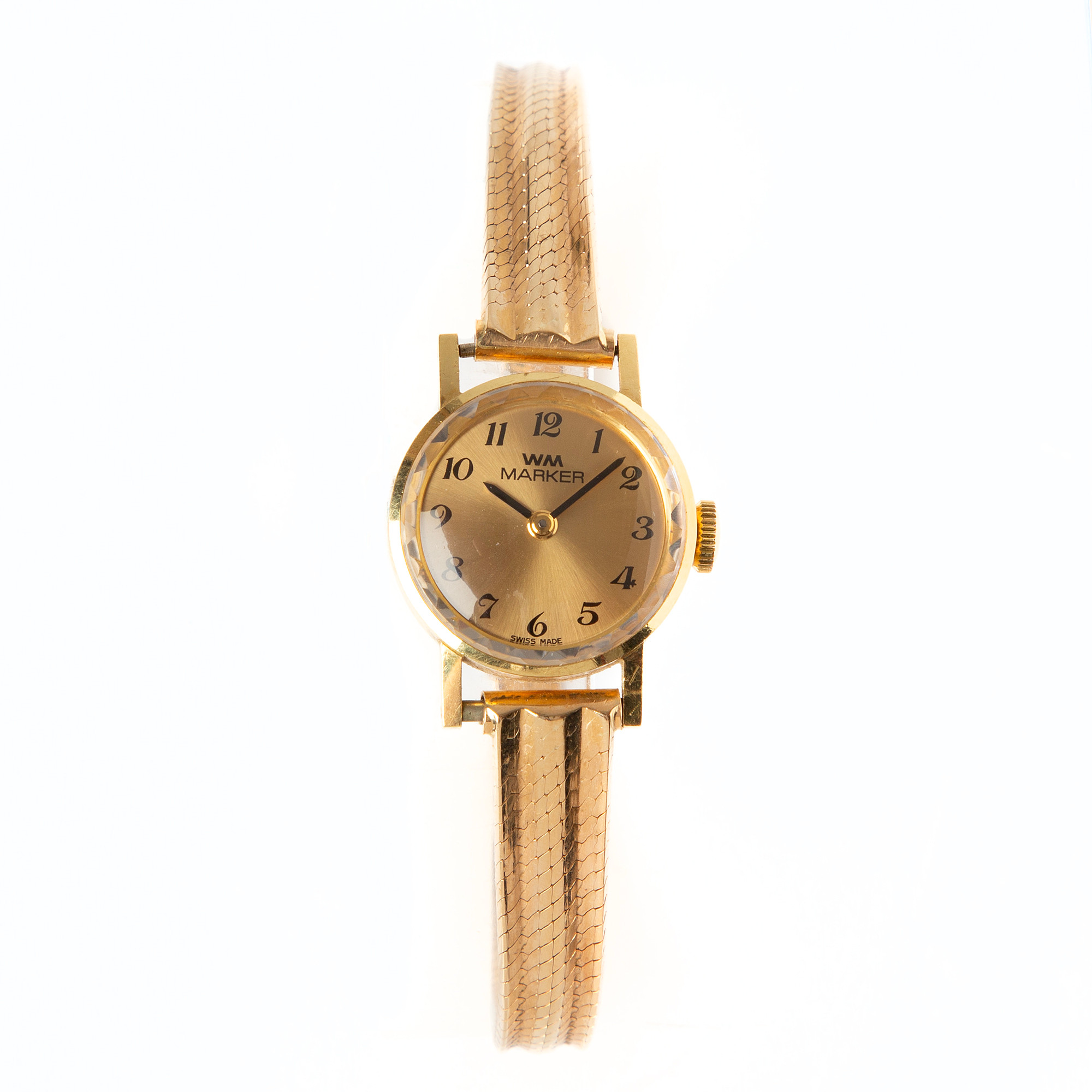 WM MARKER, armbandsur, 21 mm, 18K guld, 1900-tal.