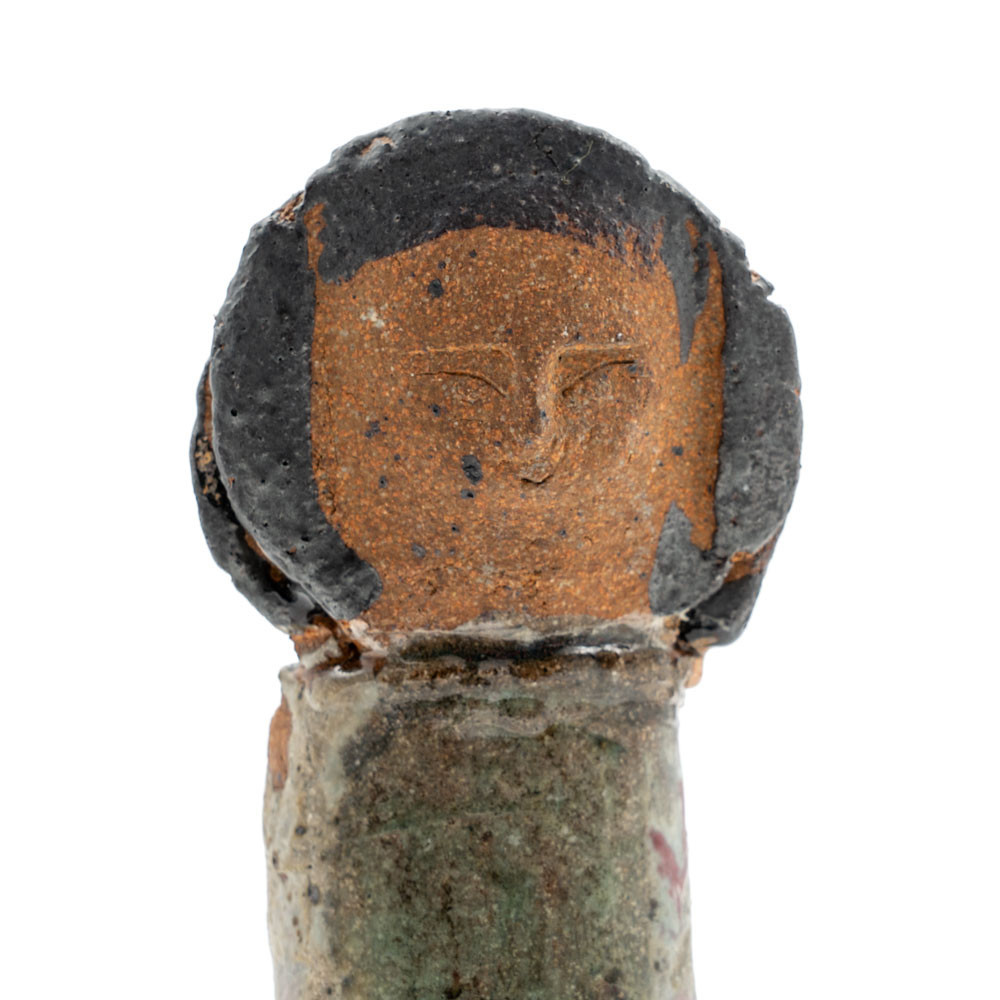 LISA LARSON. TILLSKRIVEN. Skulptur / Figurin "Afrikanska med barn" Glaserat stengods, Unik 1900-tal.