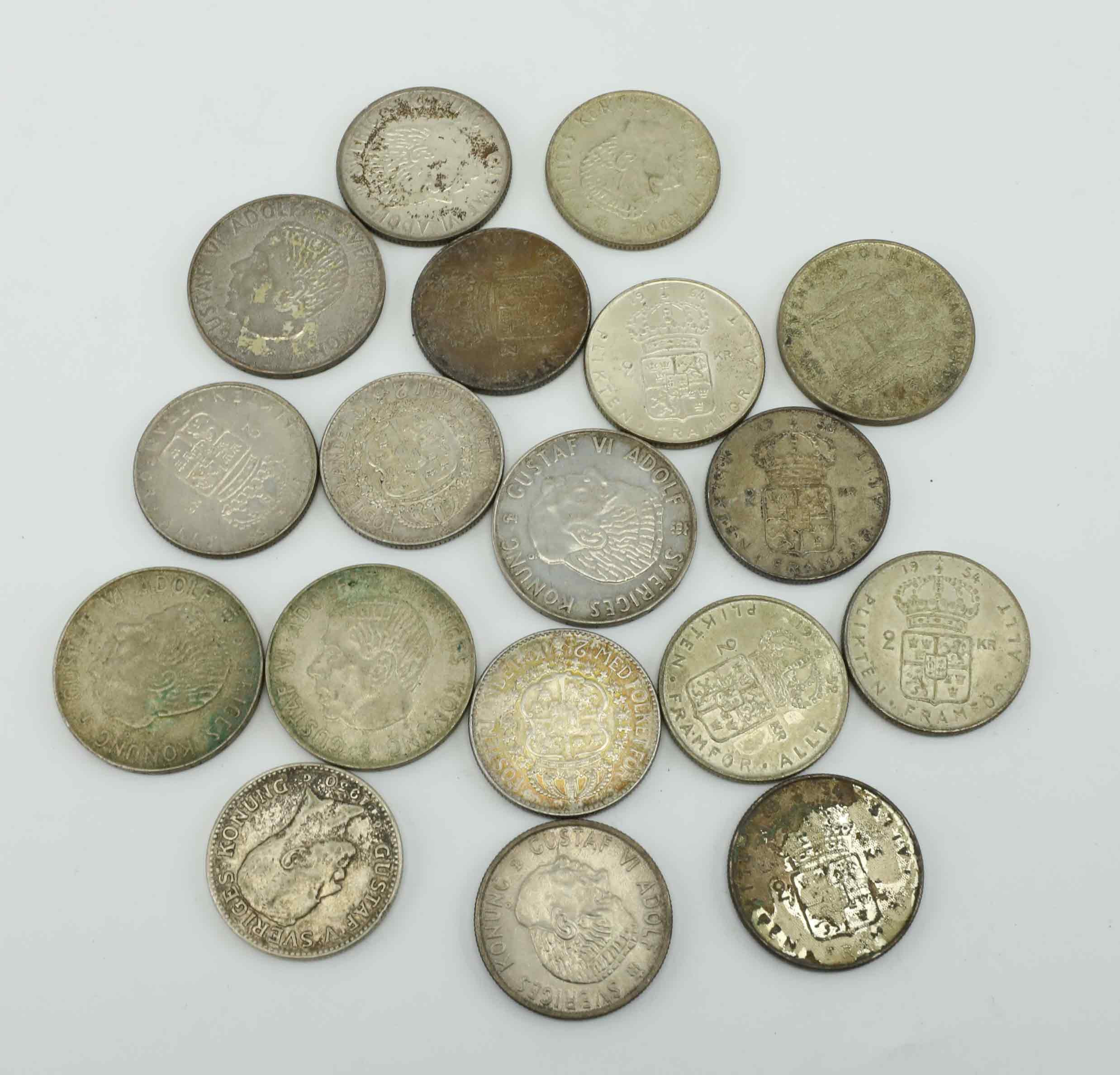 MYNT, 18 st, Sverige, delvis silver, 1900-talets mitt.