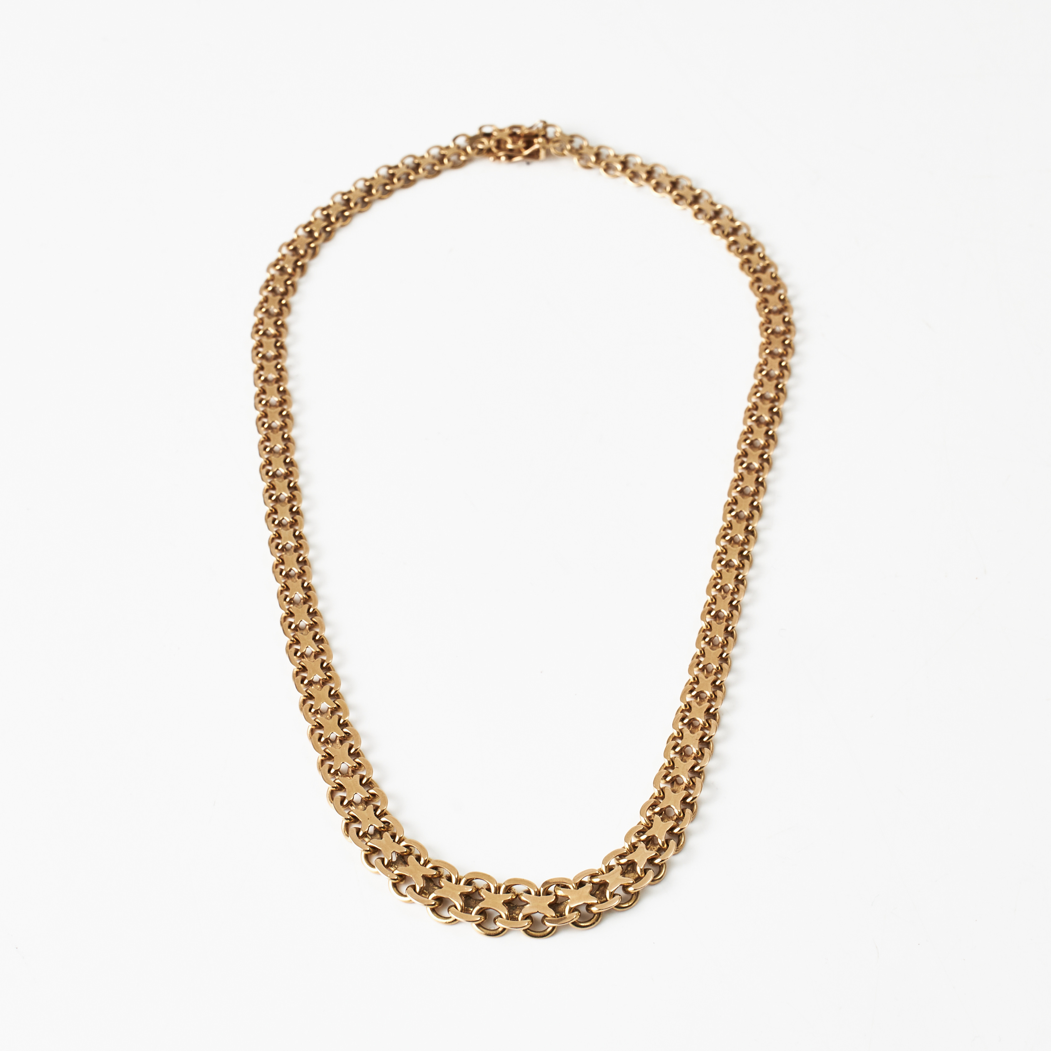 COLLIER, 18 k guld, doserad, x-länk, Bröderna Hedéns Guldsmeds AB, Stockholm 1969.