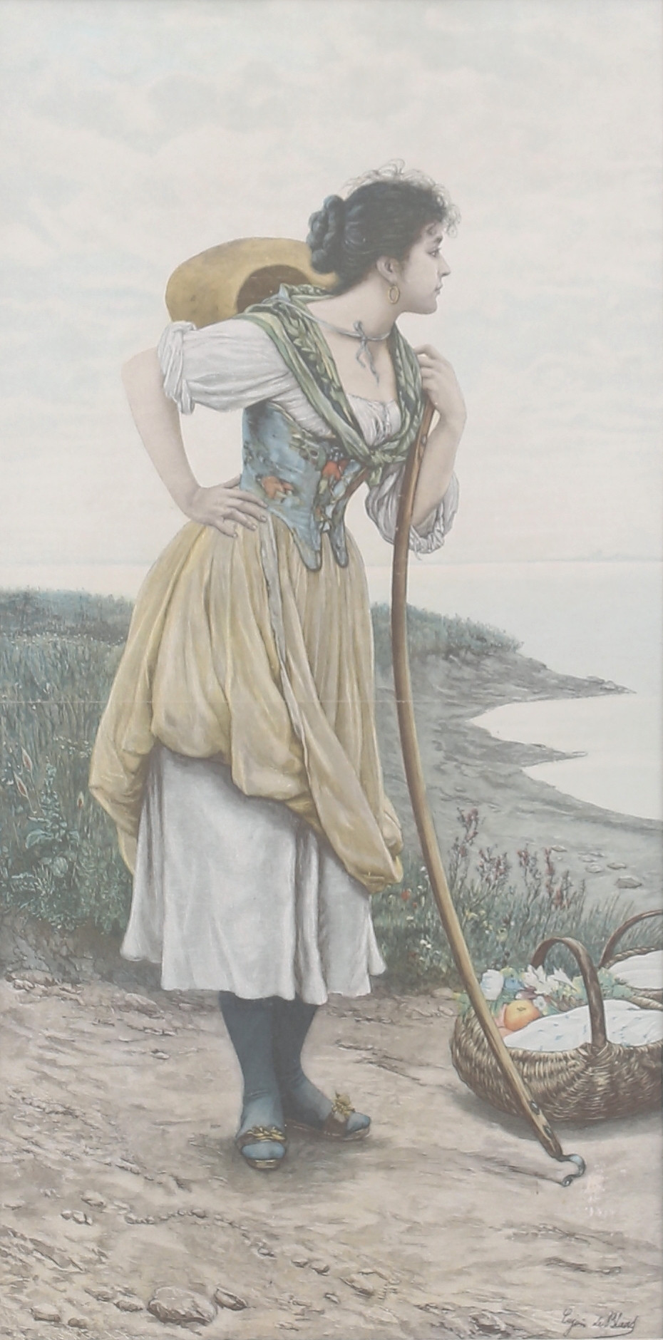 EUGENE DE BLAAS. "Ersehntes Glück". Grafiskt blad, signerat i trycket.