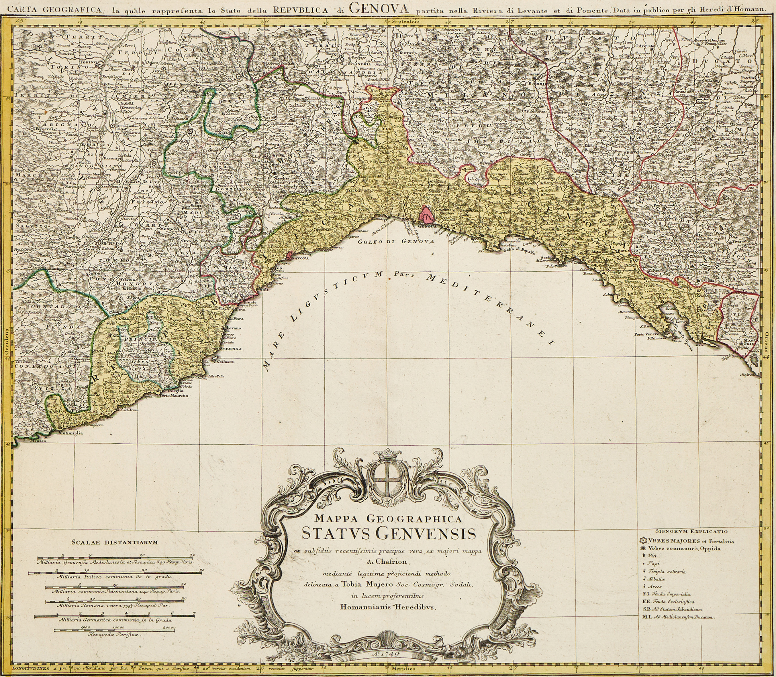 HOMANN (HEIRS), Mappa Geographica Status Genuensis, 1749.