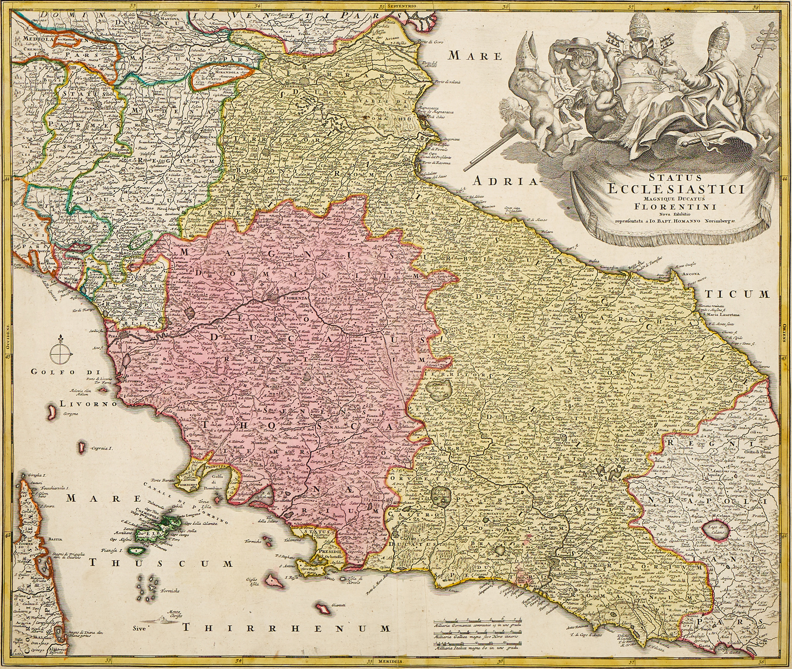 HOMANN, Status Ecclesiastici Magnique Ducatus Florentini, 1710.