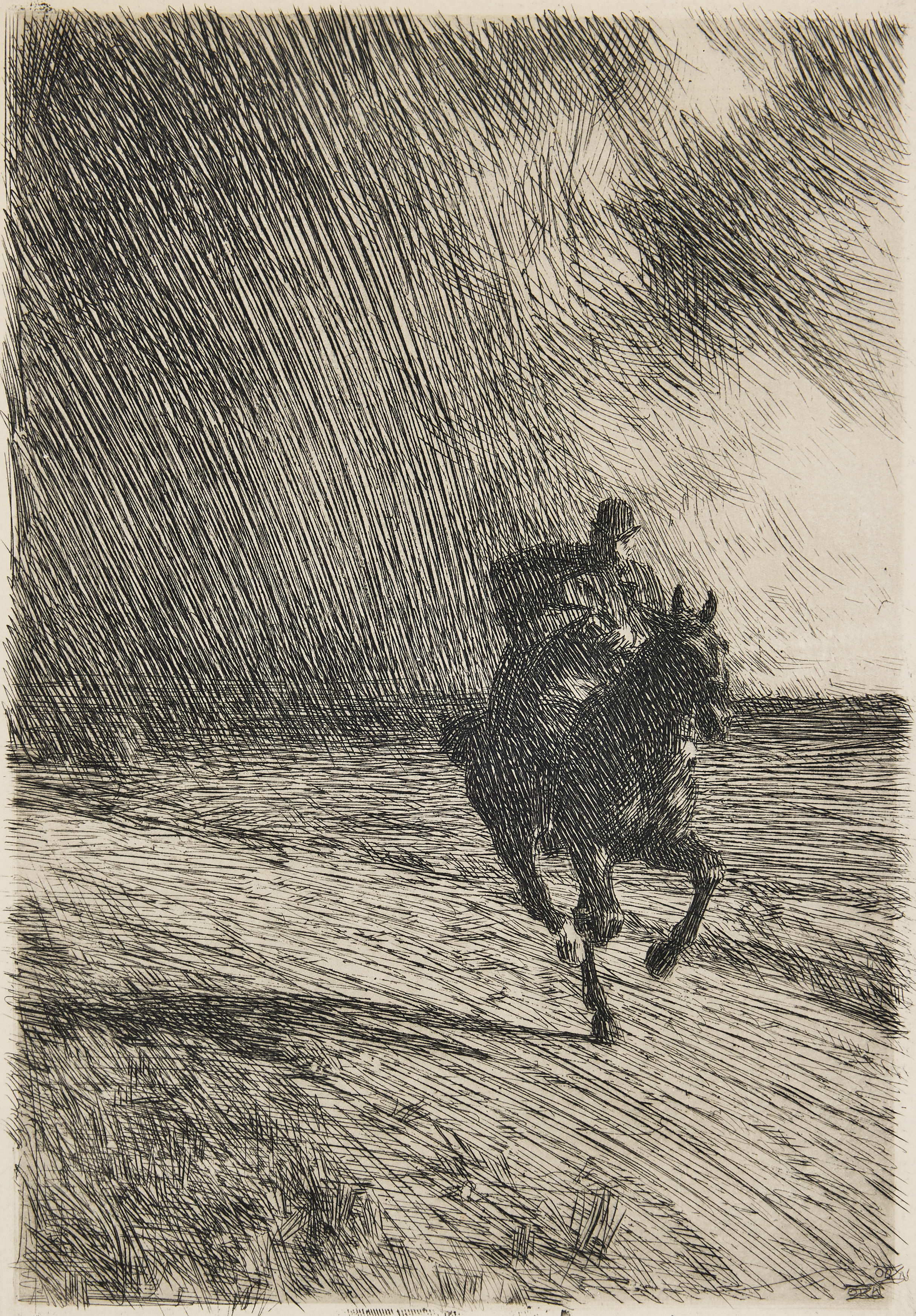 ANDERS ZORN. "Oväder" (Storm).