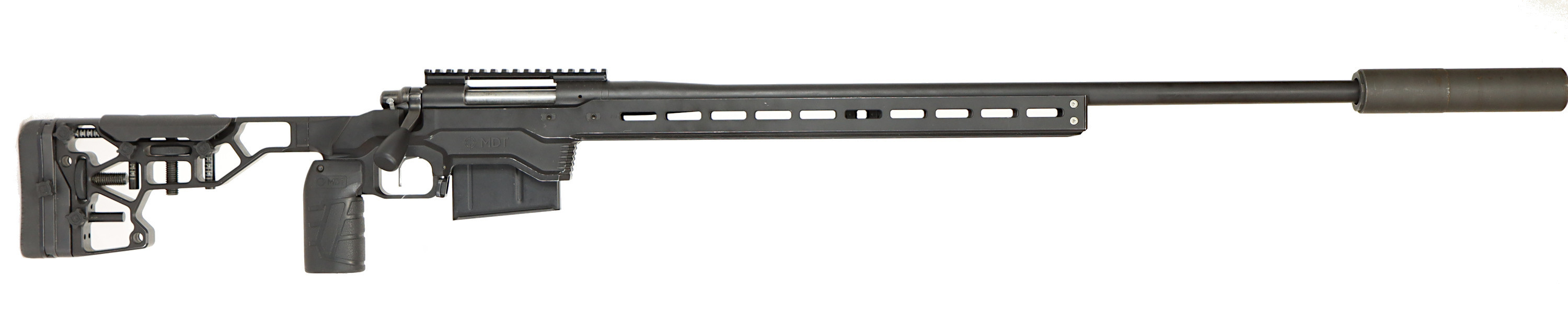 KULGEVÄR MED LJUDDÄMPARE, fabrikat Remington, modell 700 Custom Long Range, kaliber .284 Shehane, tillv.nr C6845356, se-nr SE0252726.