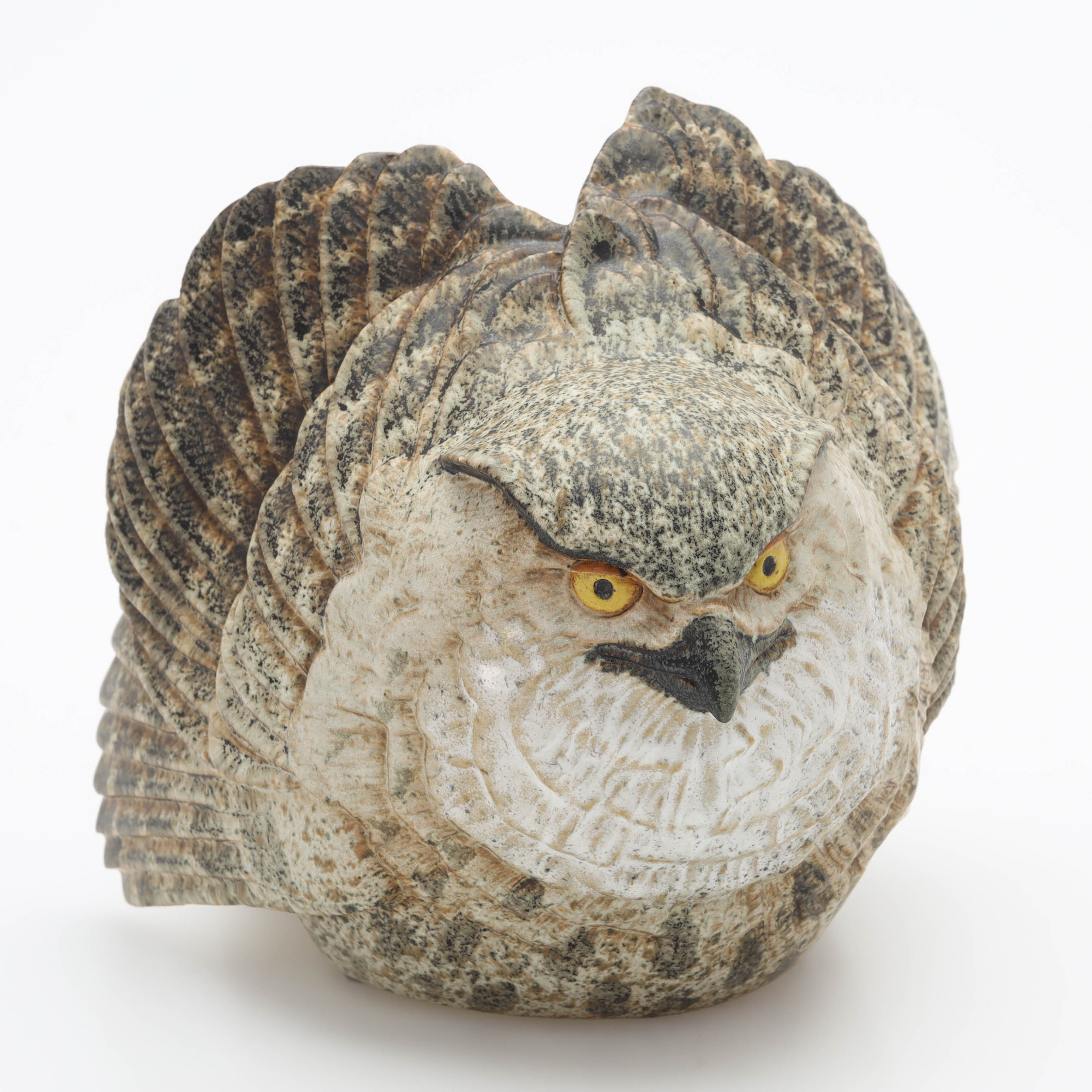 PAUL HOFF. Figurin, stengods, "Berguv", Nordiska Kompaniet till förmån för WWF, Gustavsberg.