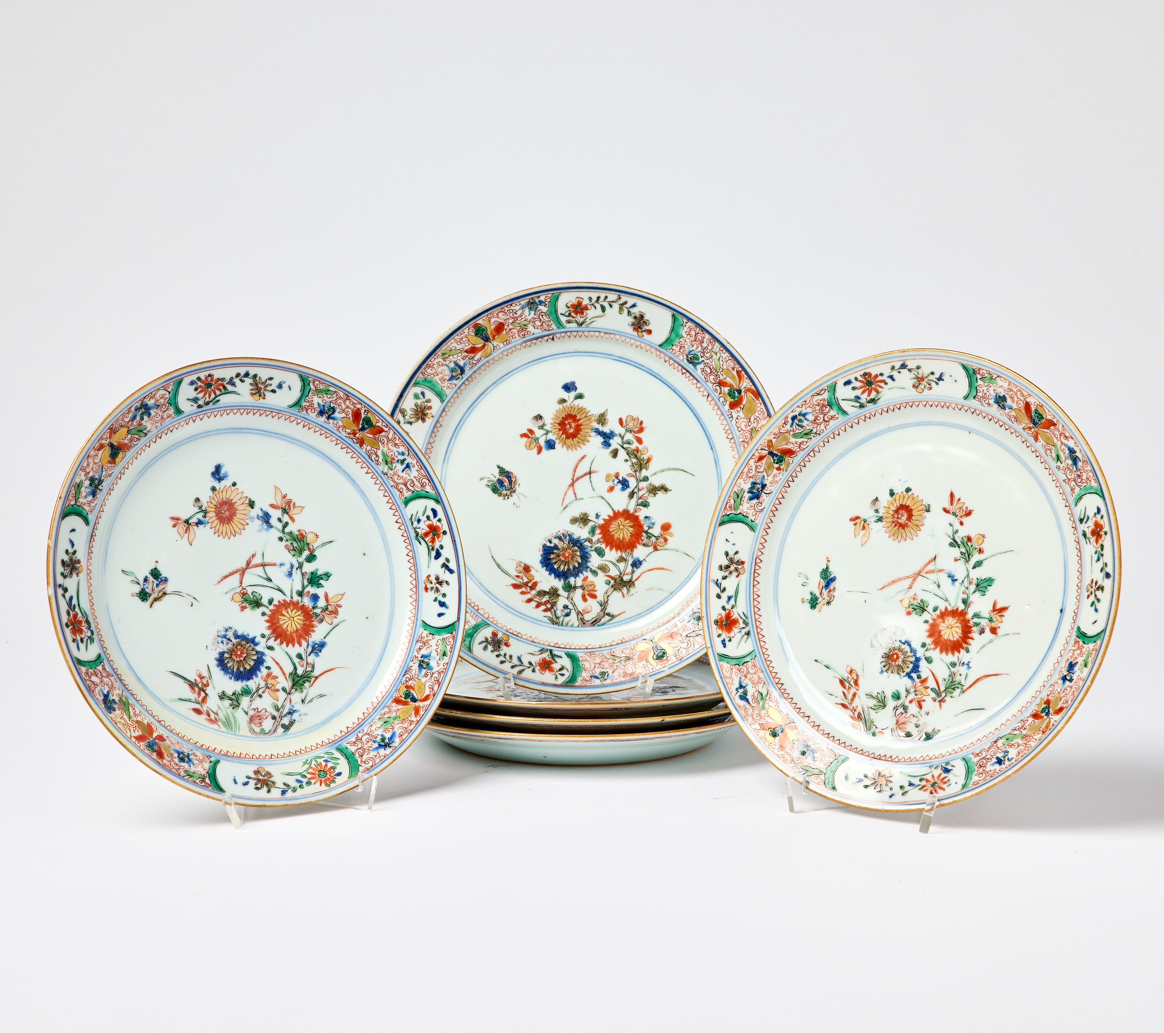 Six Chinese Famille Verte Plates.