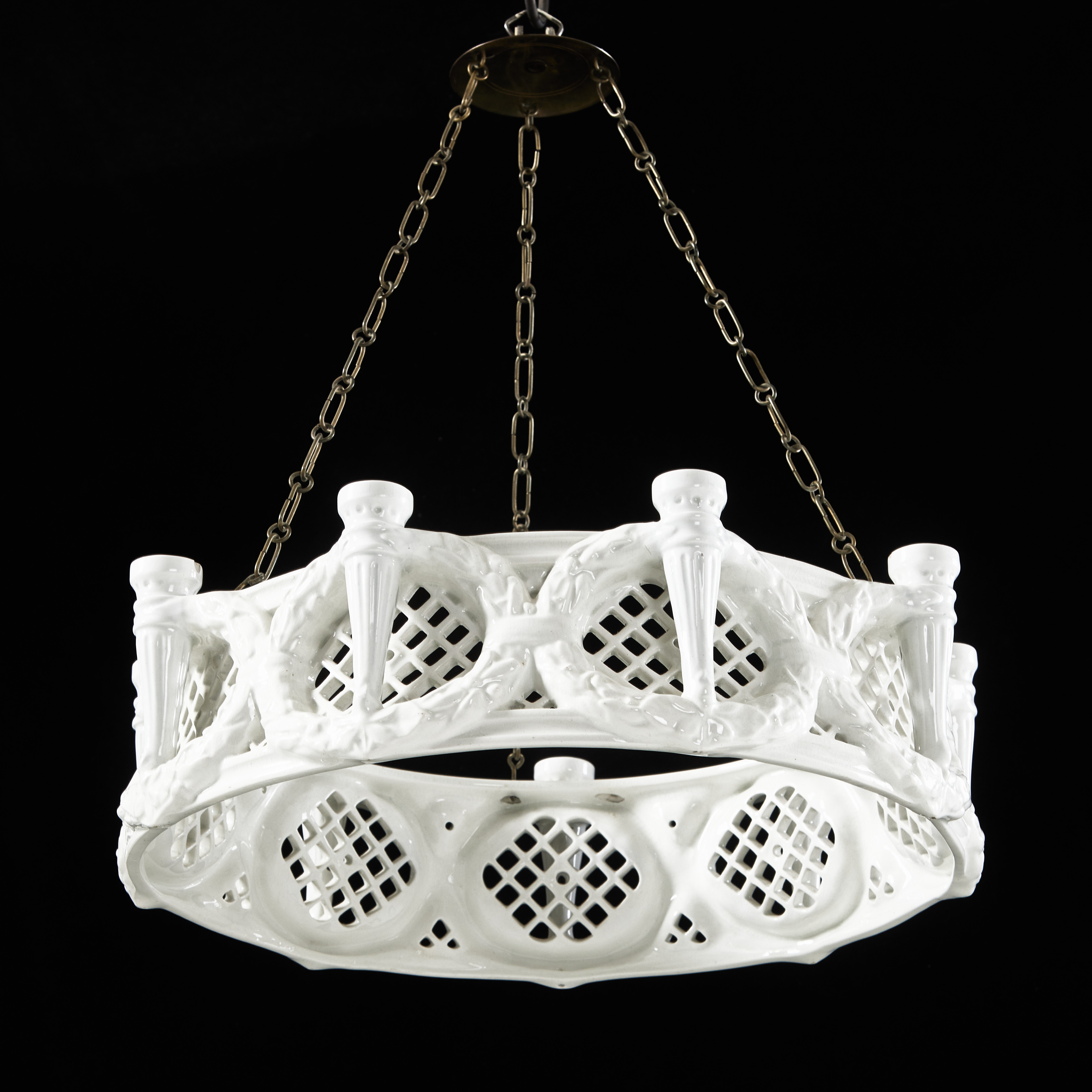 AMPEL, 1900-talets början, jugend, sannolikt Gustavsberg, 9 ljus.