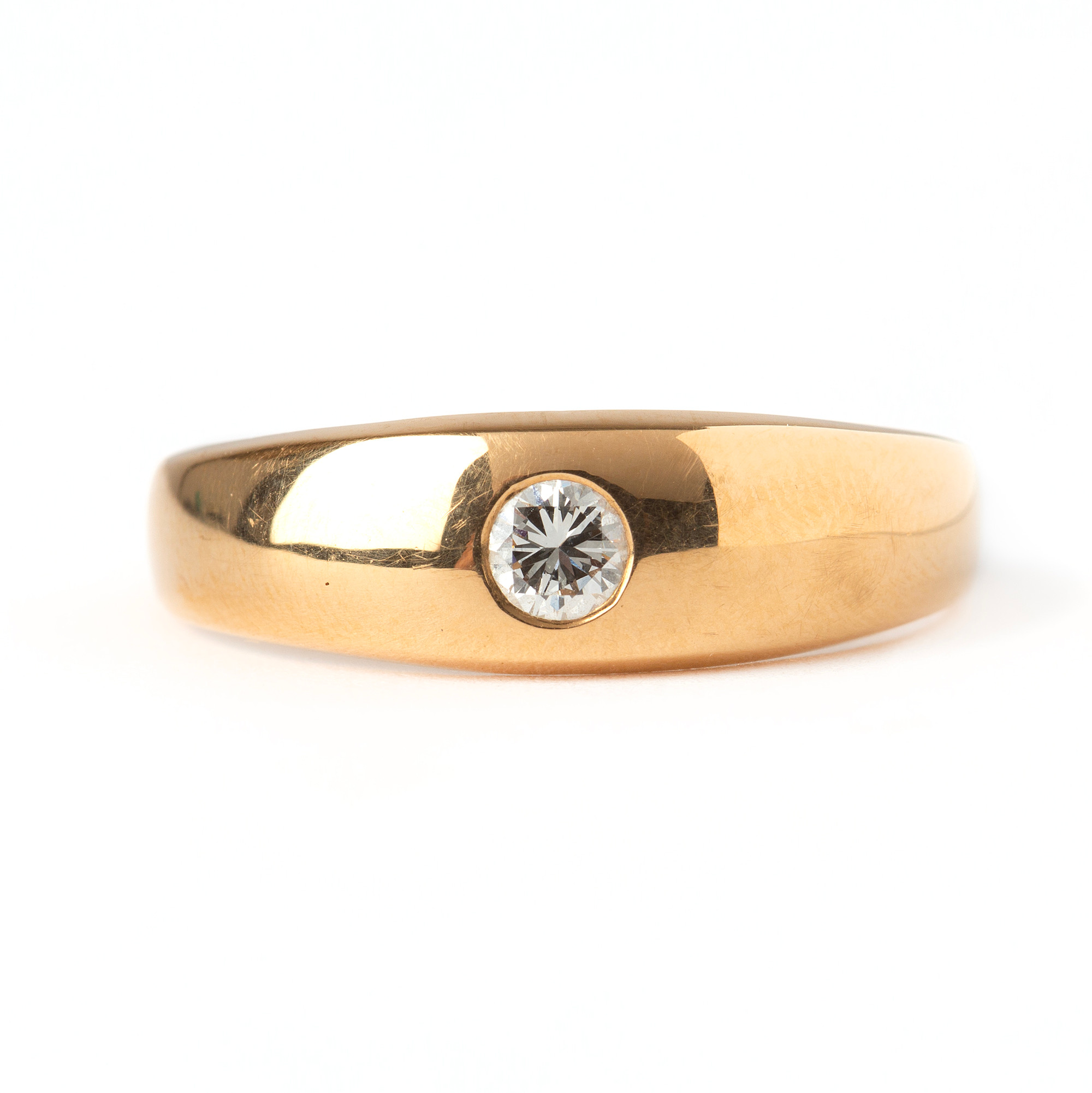 RING, 18K guld, briljantslipad diamant 0.24 ct, Ceson, Göteborg, 1967.