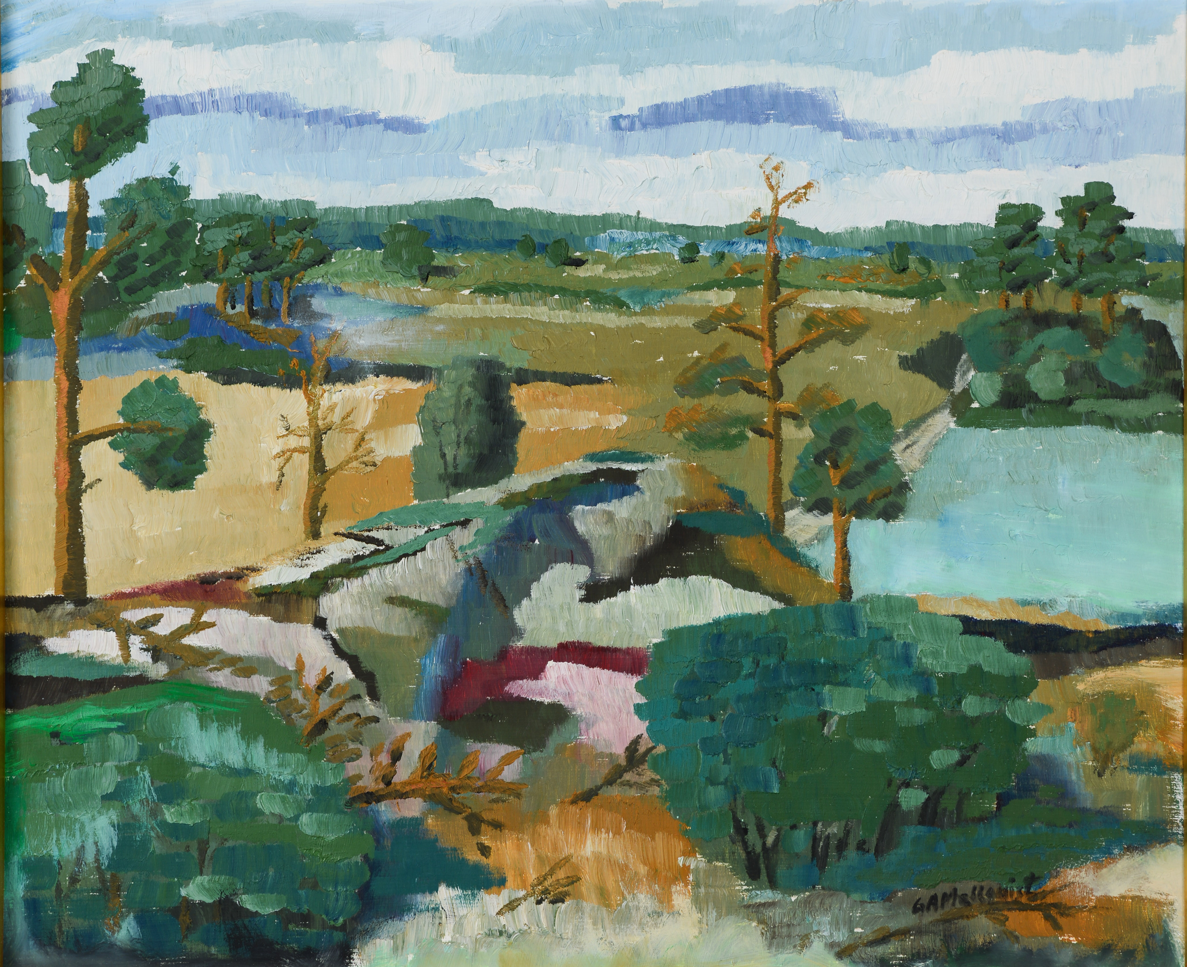 GUSTAV ARNE MELLQUIST. "Bergknallen", olja på pannå, signerad.