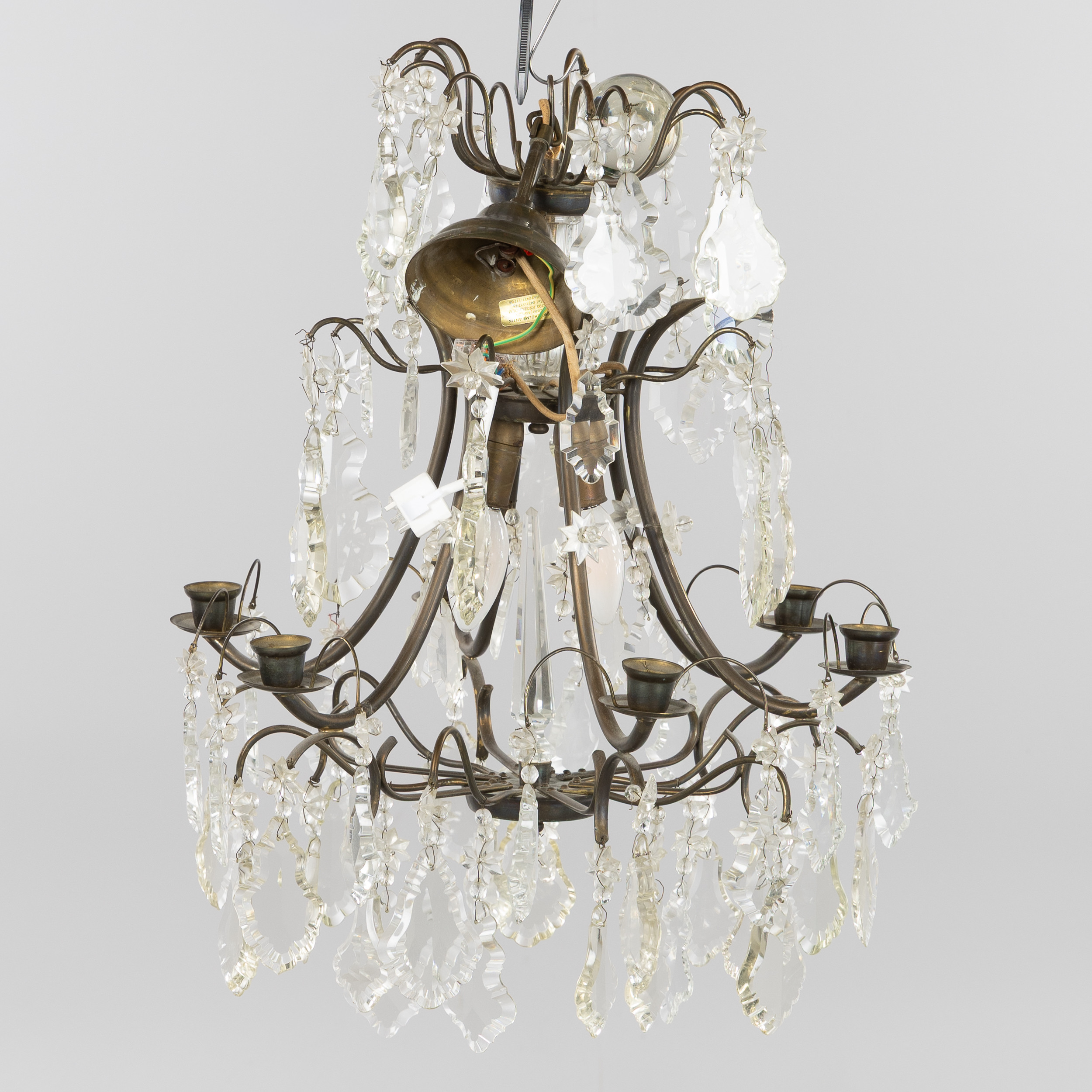LJUSKRONA, barockstil, 6 ljusarmar, 1900-tal.
